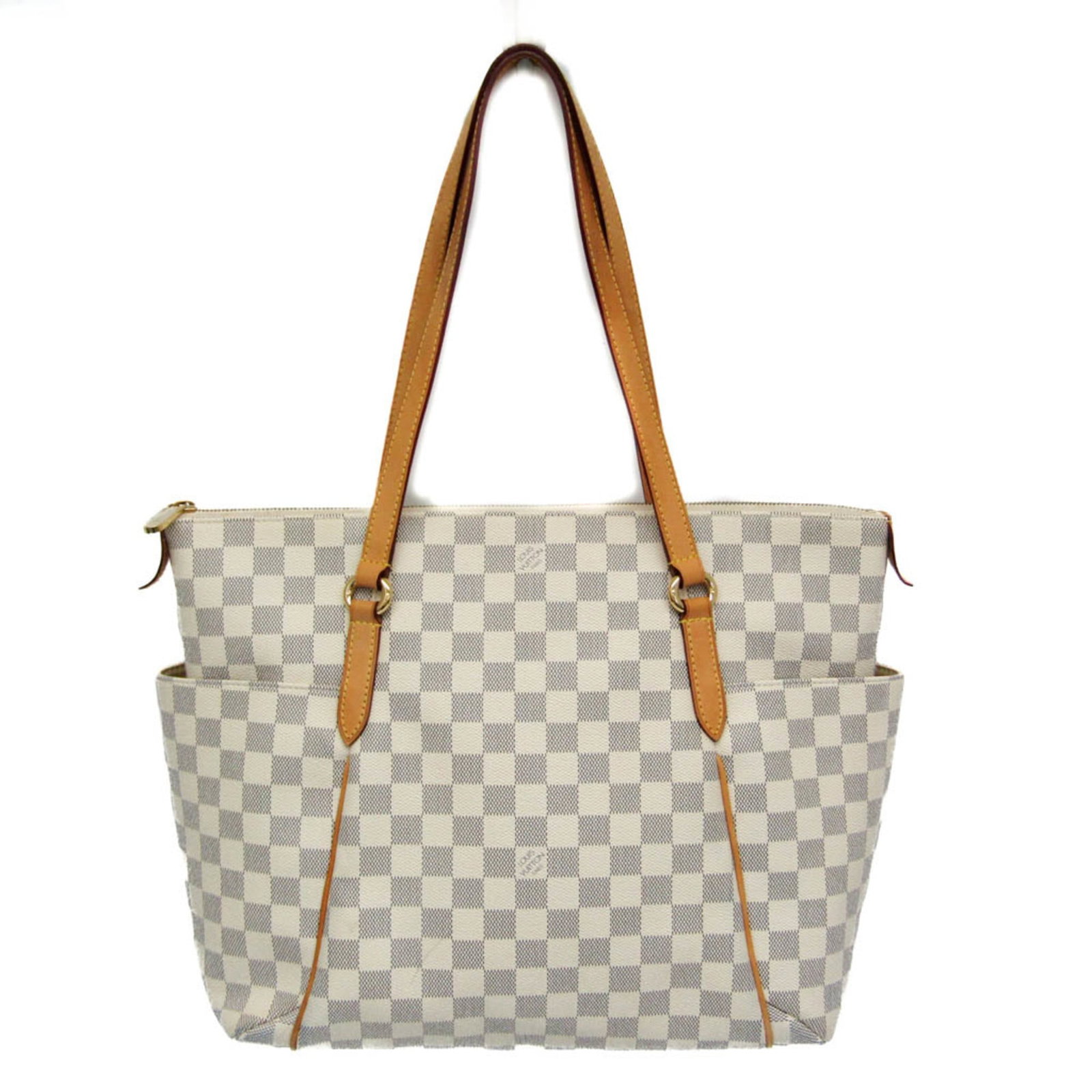 Louis Vuitton Tote Bag Damier Canvas: Louis Vuitton Tote Bag Damier Canvas This Louis Vuitton Damier Canvas tote bag features a timeless design with an Azur color and classic zipper closure. With its spacious open pockets and inner pocket
