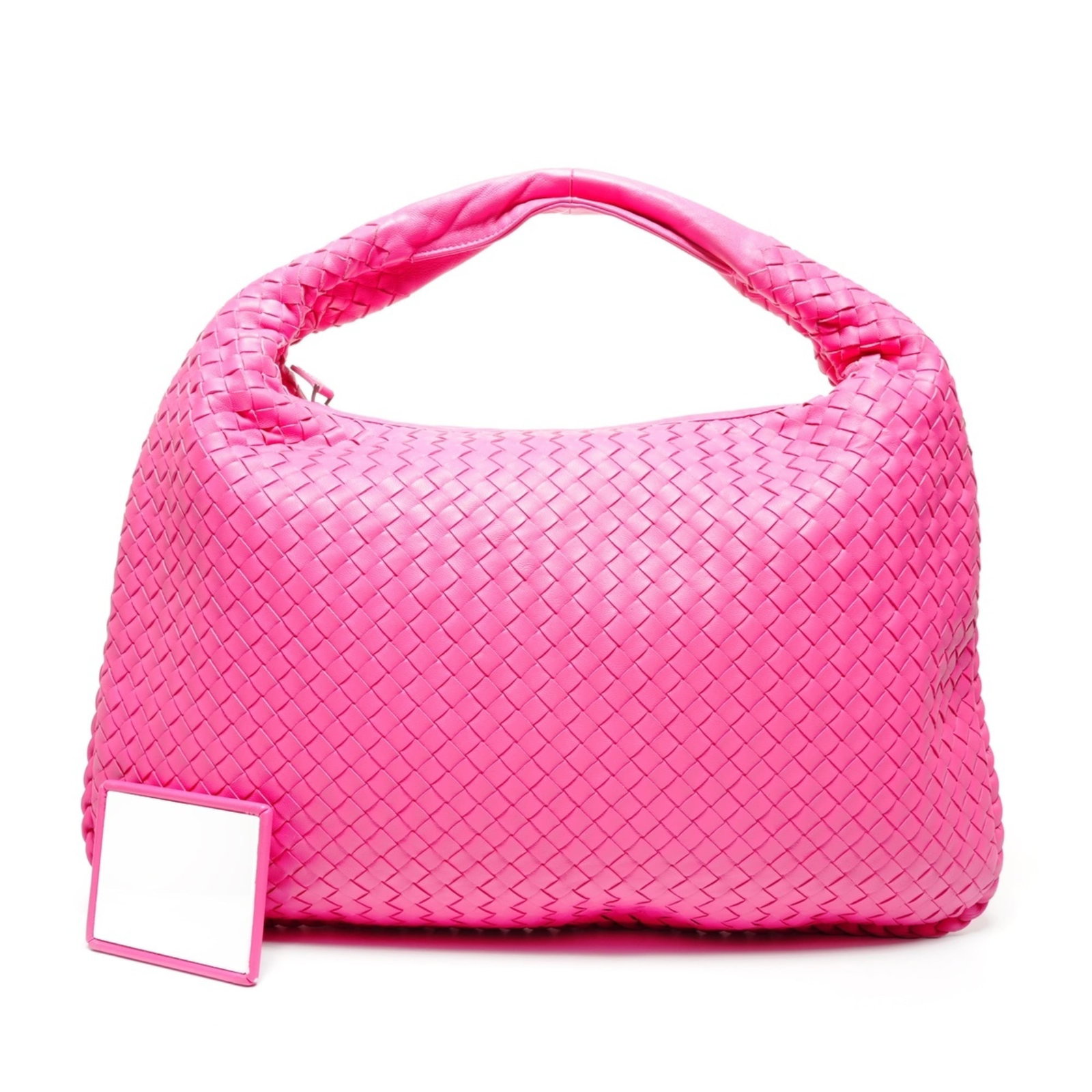 Bottega Veneta Handbag: Bottega Veneta Handbag Bottega Veneta's iconic design makes this pink handbag a stylish addition to any wardrobe. With its classic shape and subtle scratches from everyday use, this pre-owned bag