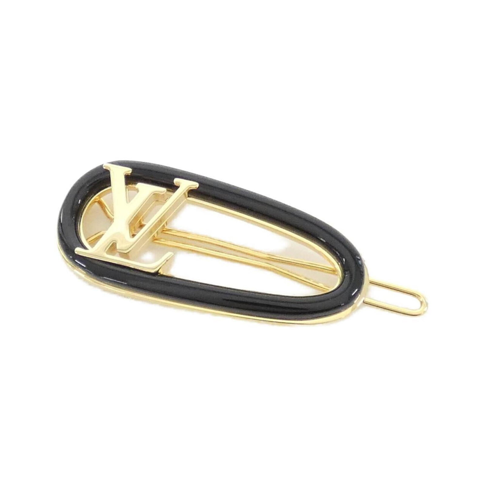 Louis Vuitton Banana Clip: Louis Vuitton Banana Clip Used Louis Vuitton Banana Clip in black with gold accents, featuring a few traces of usage and minor scratches. This compact clip measures 2.5cm x 6cm and is in very good