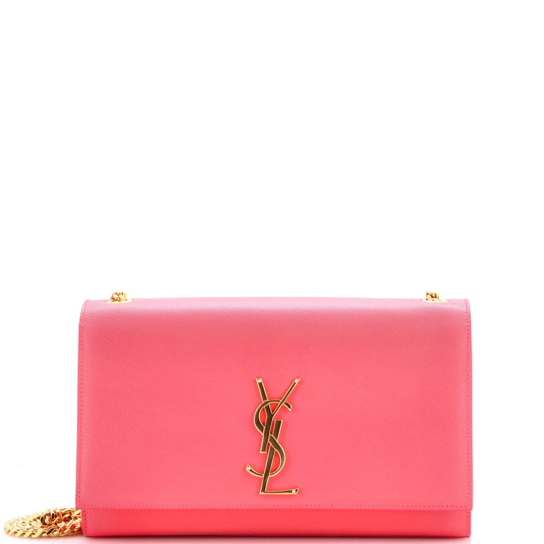 Monogram Crossbody Bag Classic Saint Laurent Grainy Medium Leather Bag: Monogram Crossbody Bag Classic Saint Laurent Grainy Medium Leather Bag This Saint Laurent Classic Monogram Crossbody Bag features grainy medium leather in pink, with a timeless design and gold hardwar