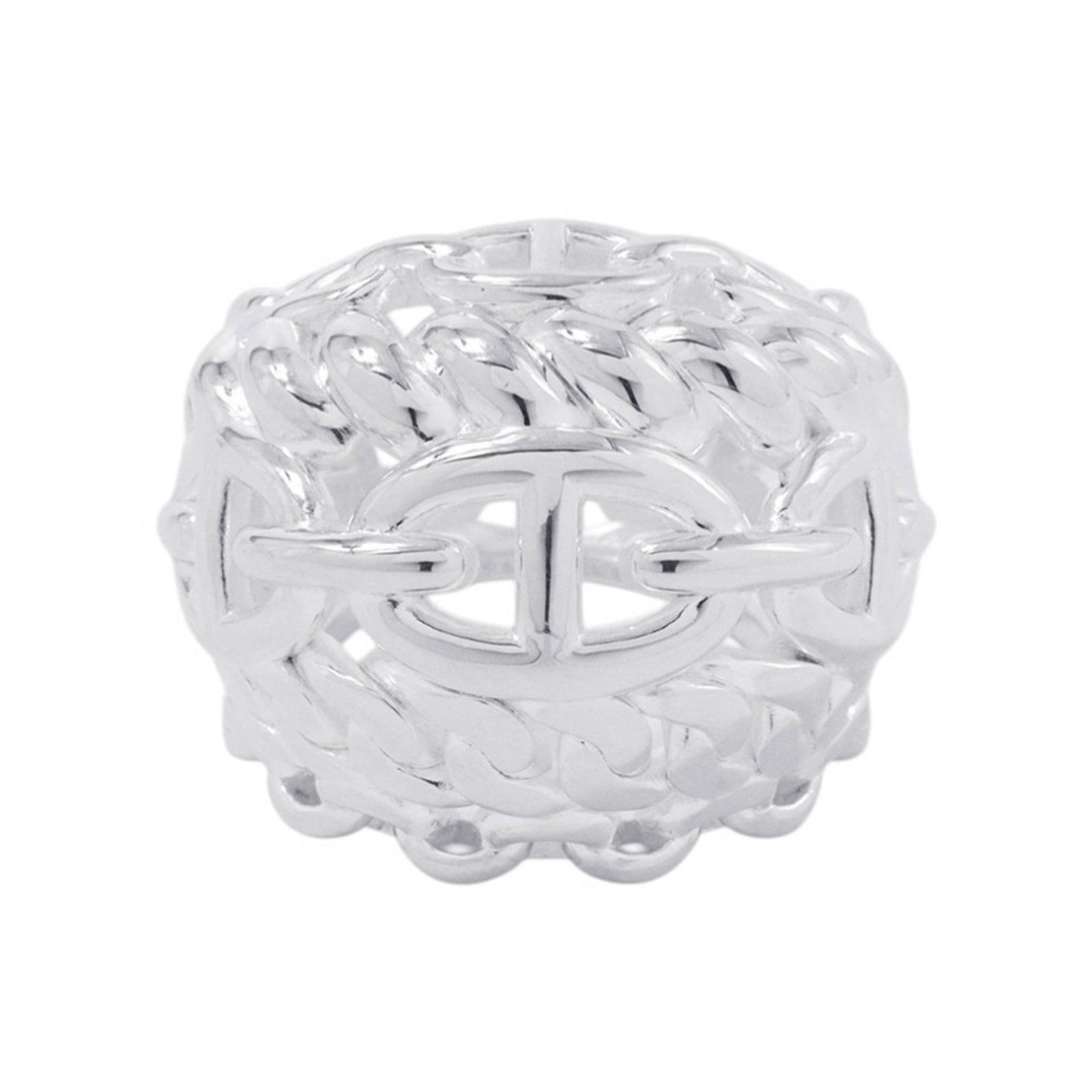Hermes Band Ring Silver 925: Hermes Band Ring Silver 925 Silver 925 band ring from Hermes features a sleek and modern design. Made with high-quality silver material, this ring boasts a durable construction. In excellent condition