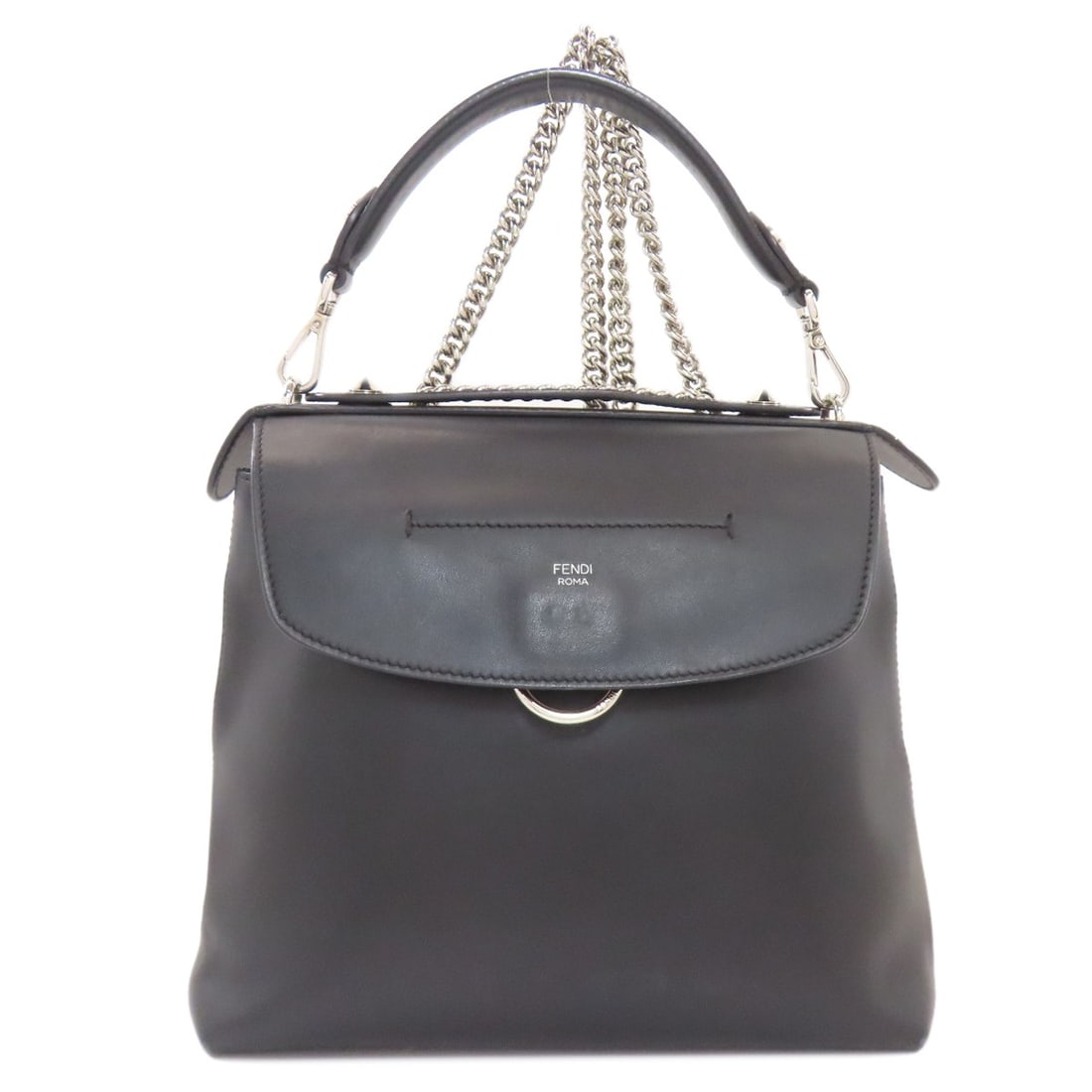 Calf Backpack Fendi Daypack 2Way: Calf Backpack Fendi Daypack 2Way Calf Backpack Fendi Daypack 2Way features a black exterior material and A* style. This backpack boasts a distinctive design with a 2Way construction, making it a