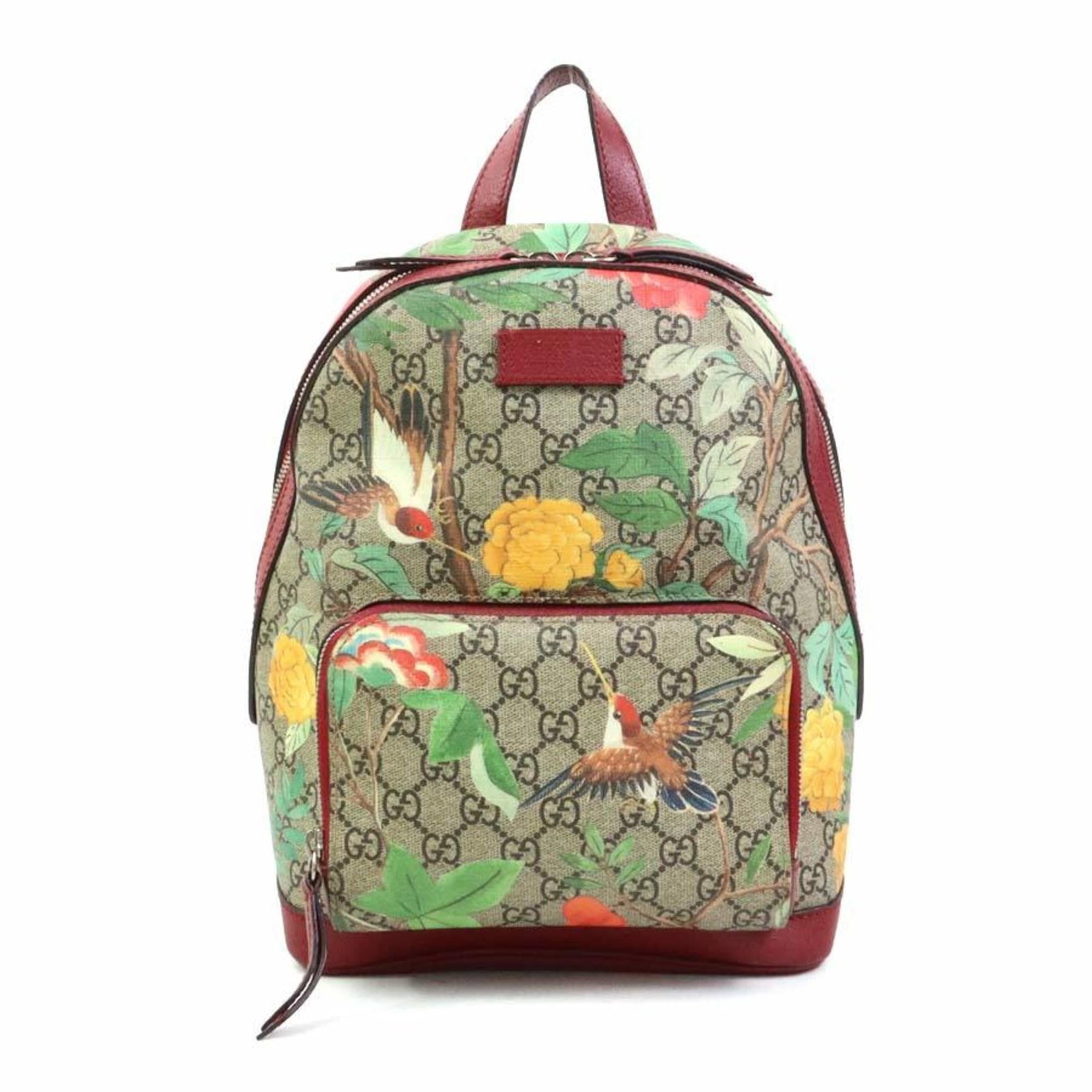 Gucci Backpack Gg Supreme Canvas Leather: Gucci Backpack Gg Supreme Canvas Leather Gucci's iconic Gg Supreme Canvas Leather backpack boasts a timeless design with a mix of beige, brown, and multi-color accents. The durable canvas and leather 