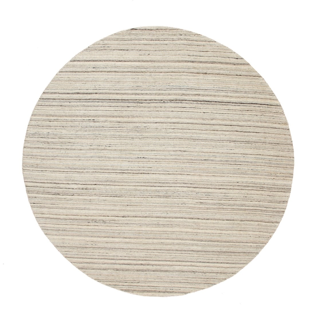 Strict Rules Use Only Beige Hand Loomed Organic Wool: Strict Rules Use Only Beige Hand Loomed Organic Wool Made from hand loomed organic wool in a serene beige hue, this 8" x 8" round field rug boasts a classic Oriental design with subtle regional flair.