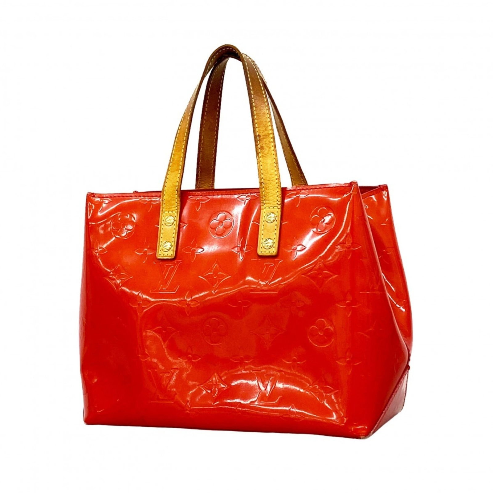 Louis Vuitton Handbag: Louis Vuitton Handbag Rouge-colored Louis Vuitton handbag with a classic design, bearing traces of usage and minor scratches. Measuring 18cm x 22cm x 10cm, this used handbag is in good condition