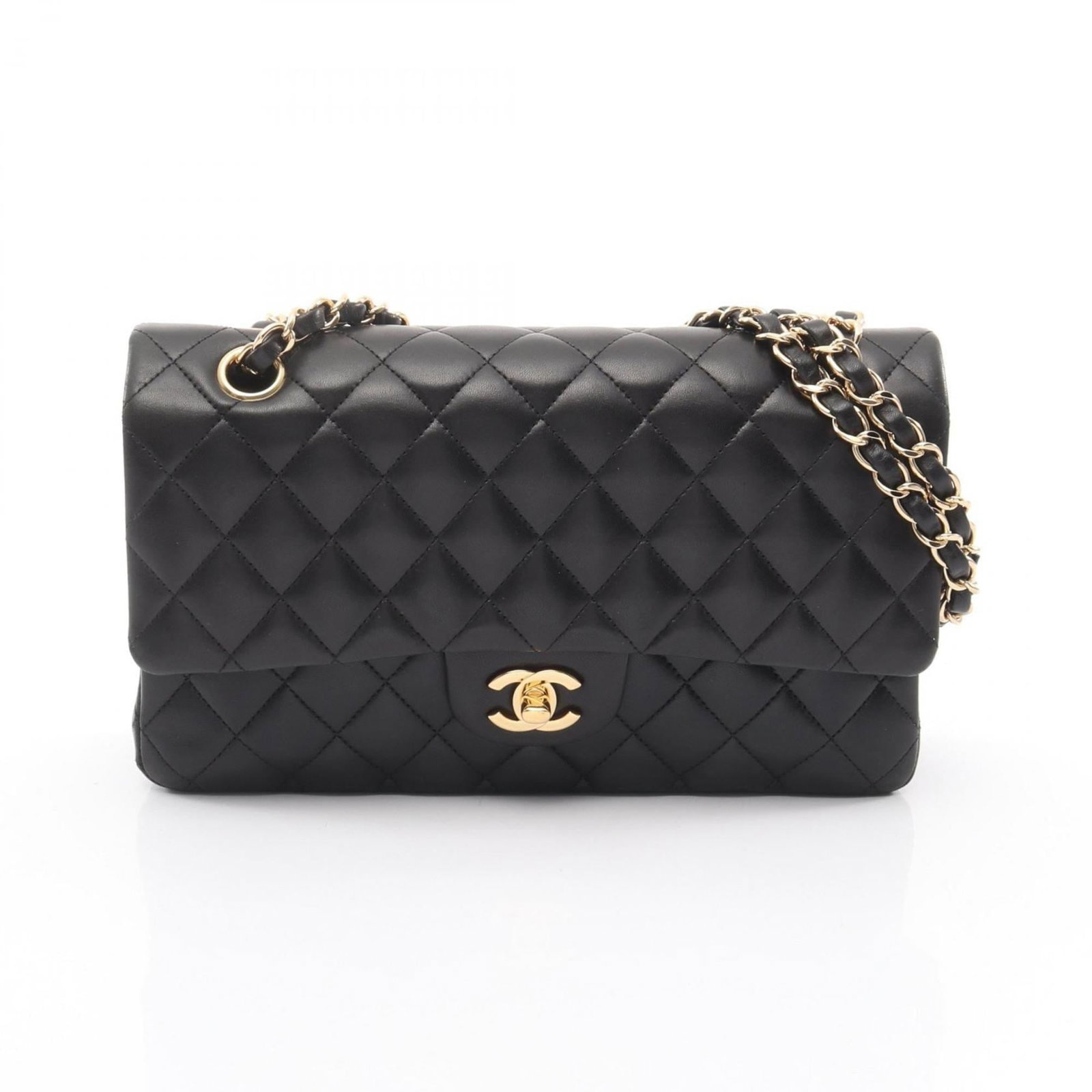 Chanel Handbag Shoulder Bag Leather: Chanel Handbag Shoulder Bag Leather This Chanel handbag shoulder bag features high-quality lambskin leather in black, adorned with gold hardware. With its classic design and timeless style, this