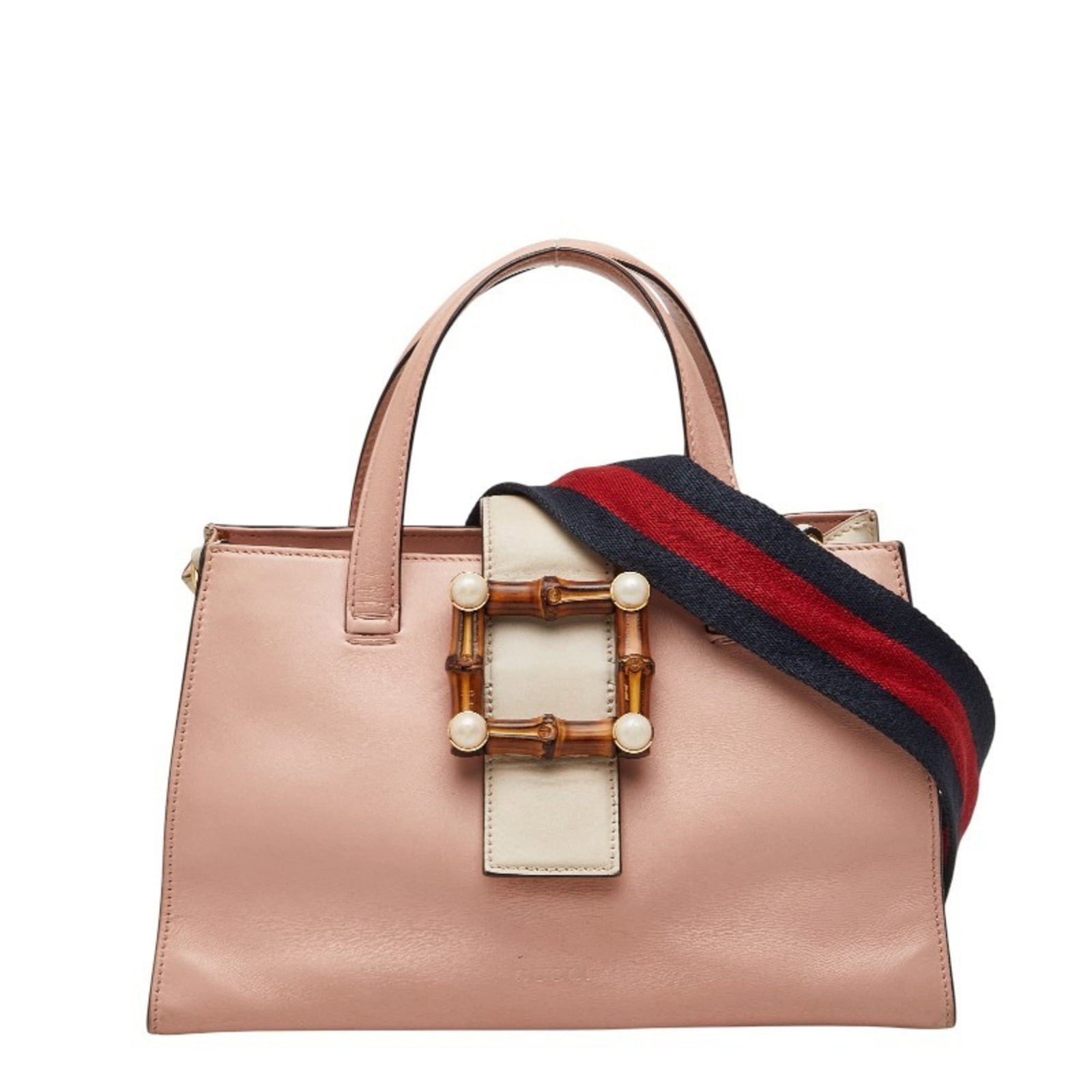 Gucci Handbag Shoulder Bag Leather: Gucci Handbag Shoulder Bag Leather Gucci Handbag Shoulder Bag Leather features an ivory and pink color combination in high-quality leather. The bag measures 16.5cm x 28cm x 9cm and shows traces of usa