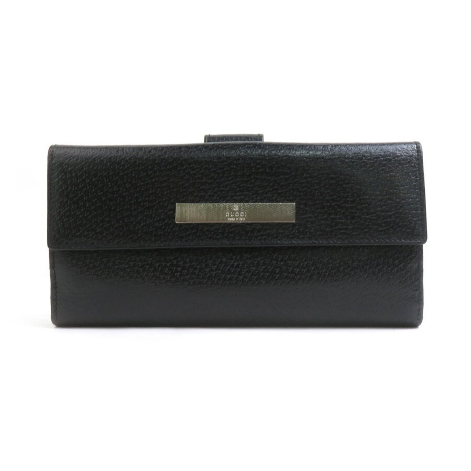 Gucci Long Wallet (Bi-Fold) Leather: Gucci Long Wallet (Bi-Fold) Leather The Gucci Long Wallet (Bi-Fold) Leather features a classic design with a black leather exterior and bi-fold layout. Measuring 9.5cm x 19cm x 2cm, this used wallet s