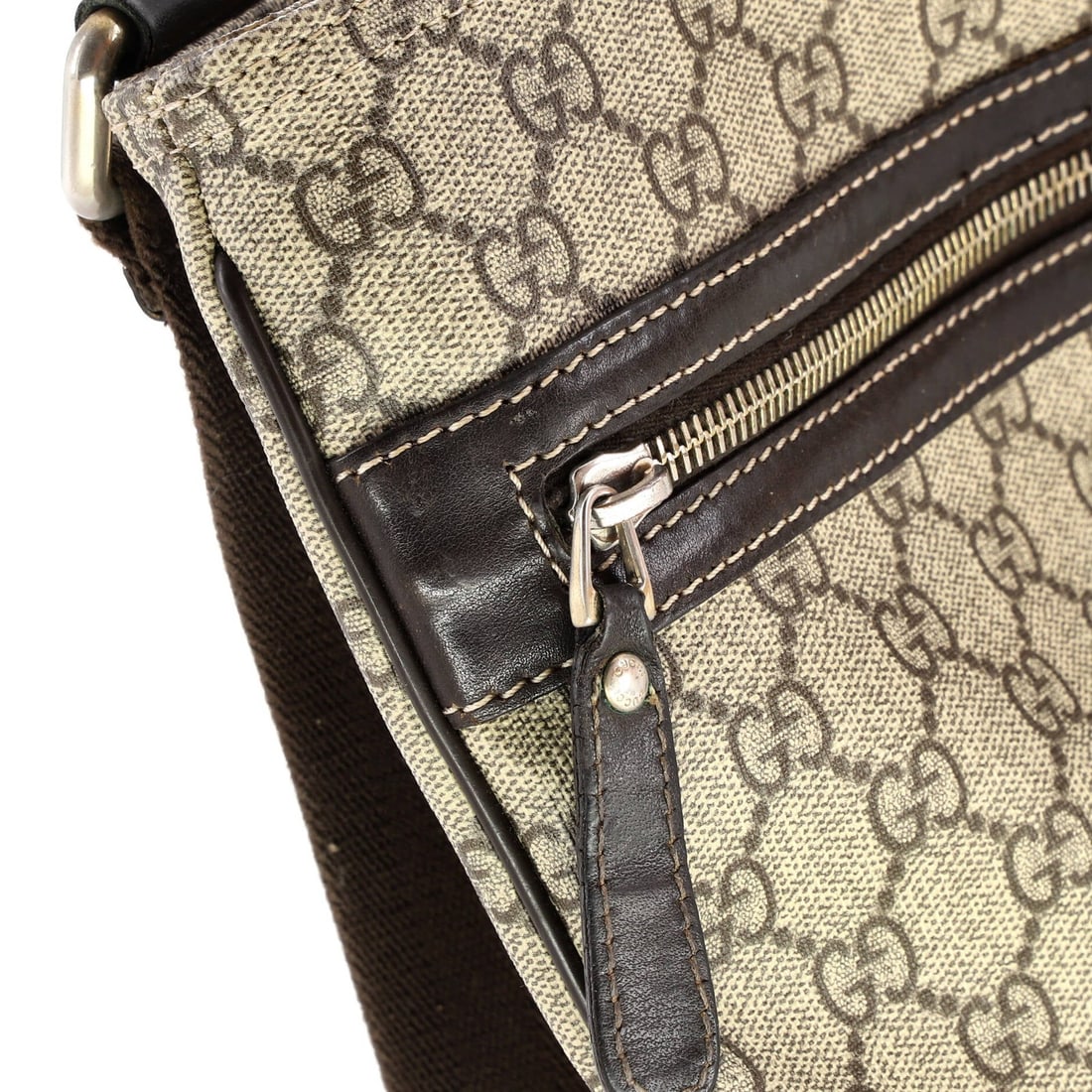Front zip flat medium messenger bag - 7