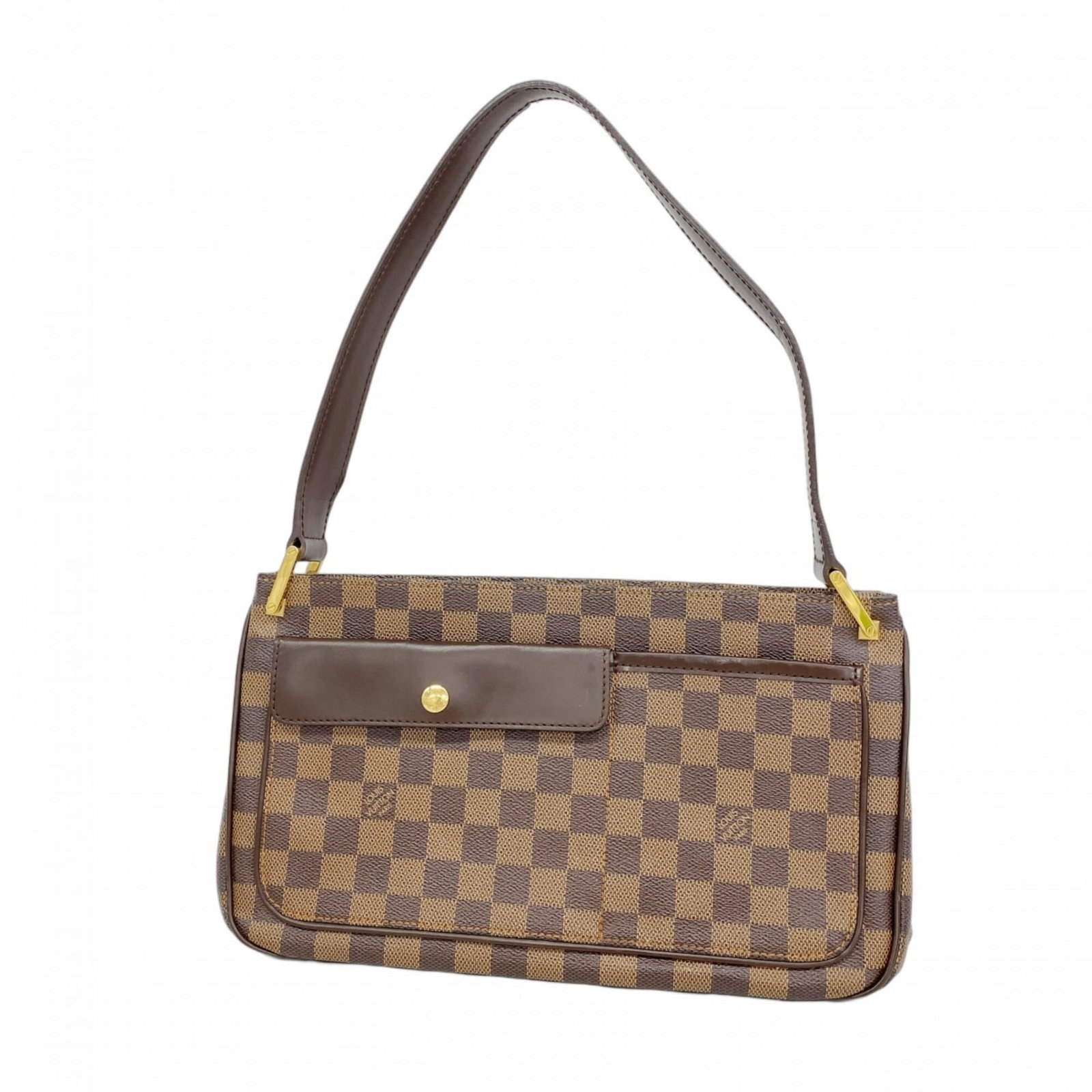 Louis Vuitton Shoulder Bag: Louis Vuitton Shoulder Bag The Louis Vuitton Shoulder Bag features a classic Ebene monogram pattern and a timeless design. Measuring 18cm x 31.5cm x 8cm, this shoulder bag has been well-loved and