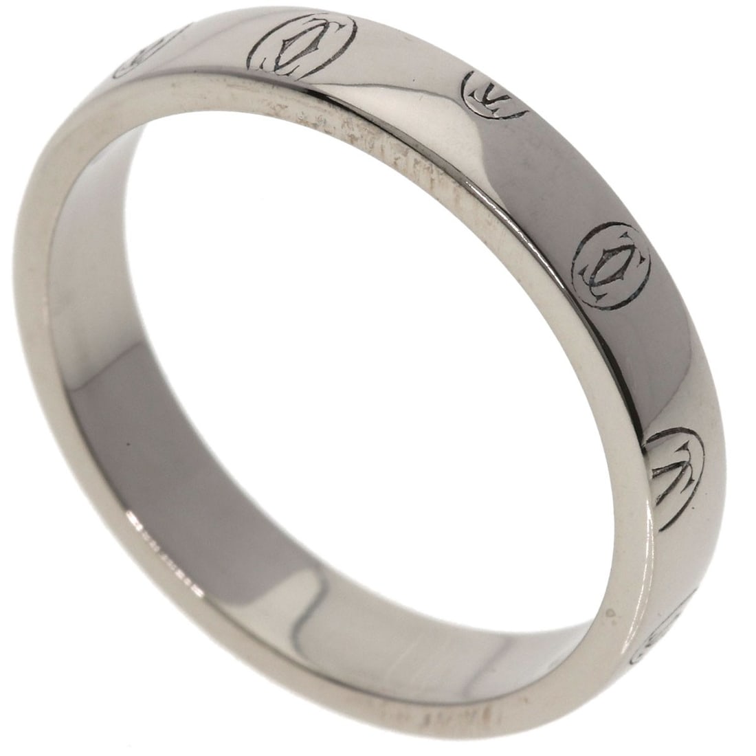 Happy Birthday Ring K18 White Gold Cartier #60: Happy Birthday Ring K18 White Gold Cartier #60 Cartier's K18 White Gold Ring #60 boasts a sleek design with no main stone, making it a versatile accessory for any occasion. The ring's silver metal