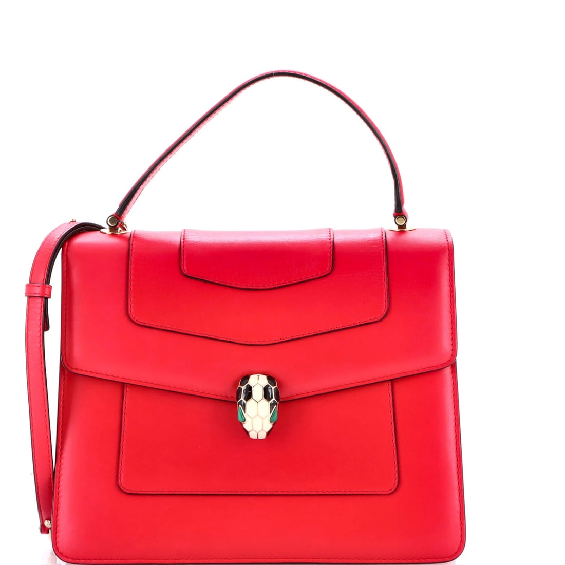 Bag Leather Medium Handle Forever Top Serpenti Bvlgari: Bag Leather Medium Handle Forever Top Serpenti Bvlgari The Bvlgari Serpenti Forever Top Handle Bag in pink leather features a medium size and top handle design. This iconic bag boasts a mirror with