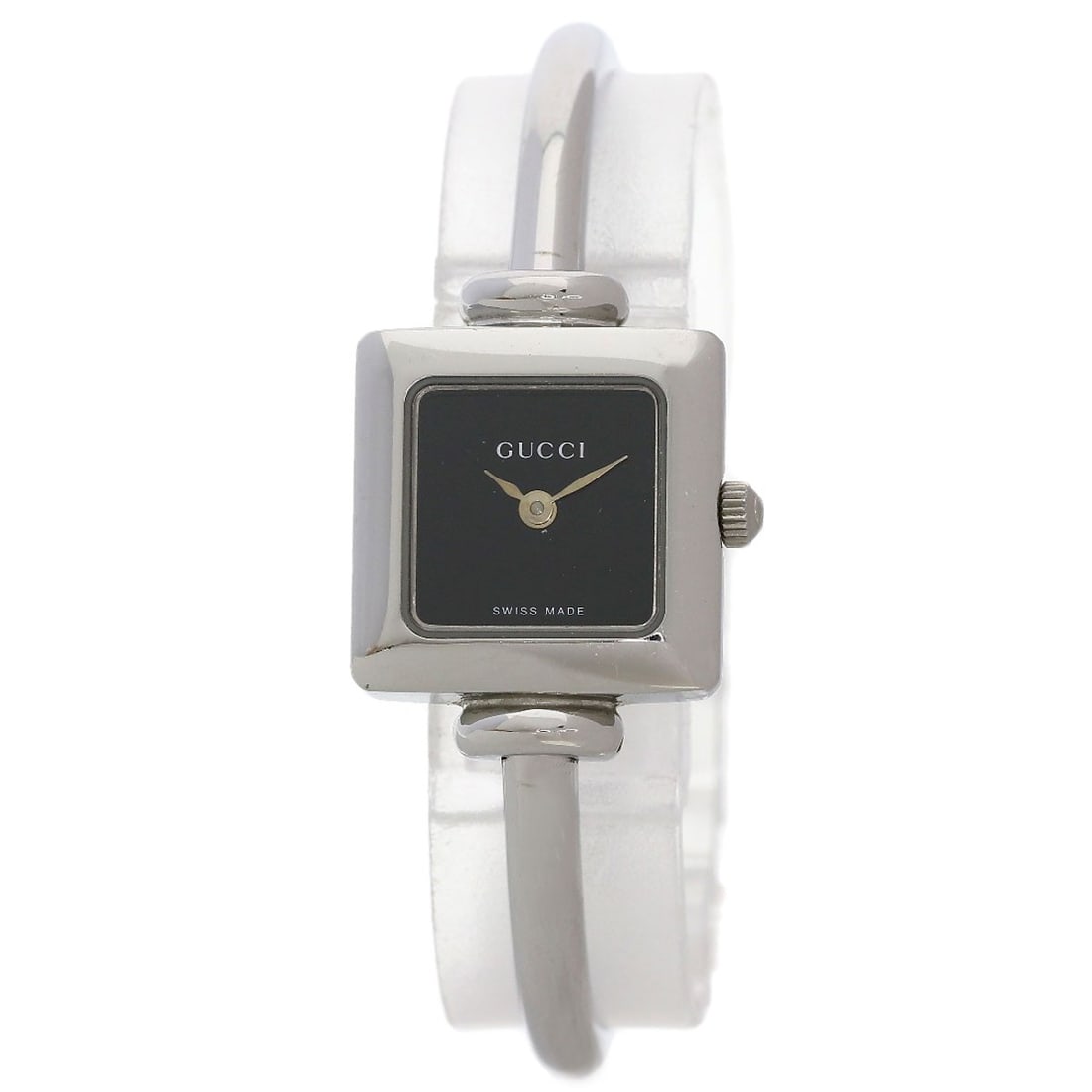 Stainless Steel Square Face Bangle Watch 1900L: Stainless Steel Square Face Bangle Watch 1900L Stainless Steel Square Face Bangle Watch 1900L features an analog display and quartz movement. Made from high-quality stainless steel, this watch boasts 