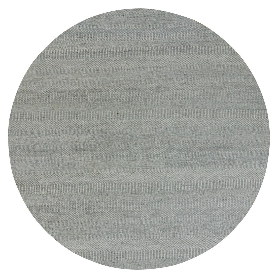 Hand knotted modern wool rug repose gray round grass undyed shiny. (1 of 11)