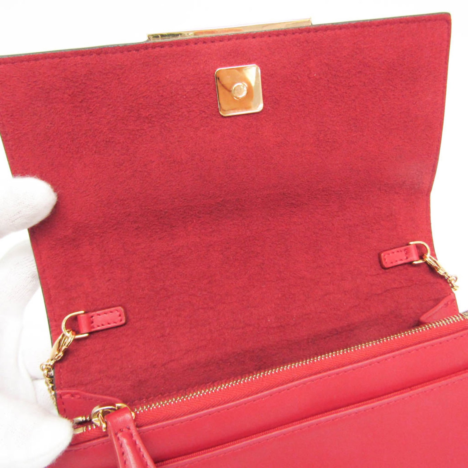 Fendi Chain/Shoulder Wallet Leather - 13
