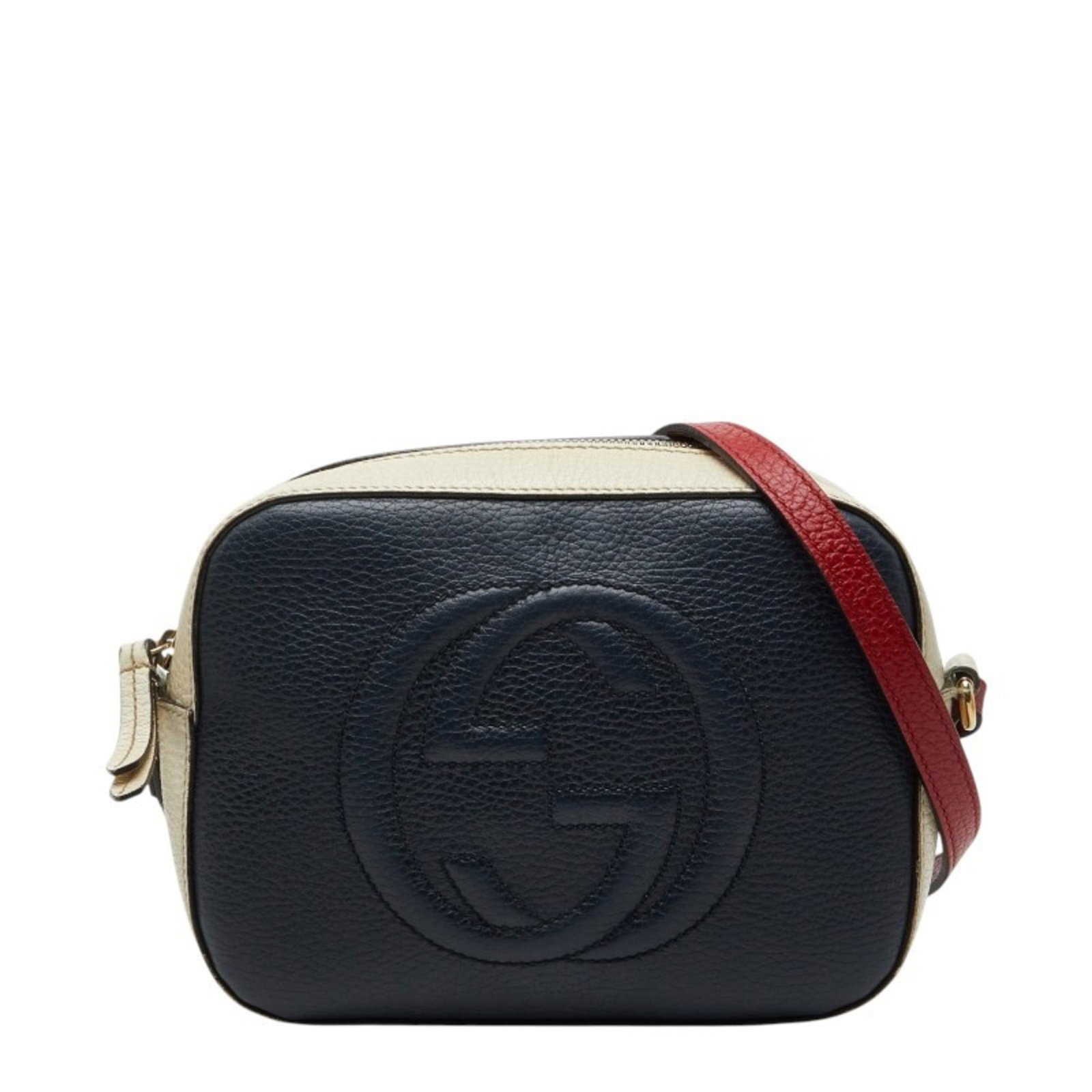Gucci Shoulder Bag Leather: Gucci Shoulder Bag Leather Navy, Red, and White Gucci shoulder bags are available. Made from high-quality leather, these bags feature classic designs with a timeless appeal. With their distinctive col
