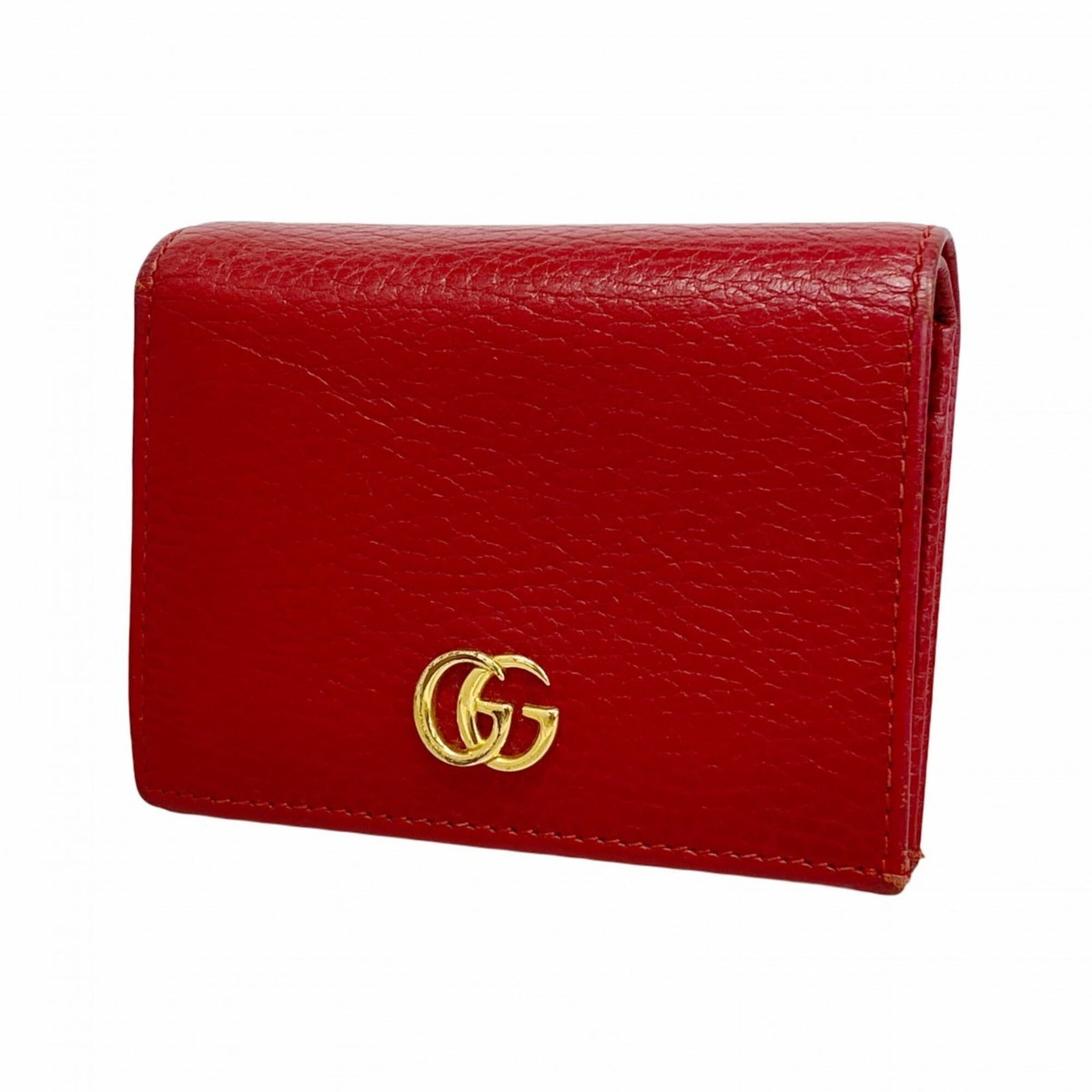 Gucci Wallet (Bi-Fold) Leather: Gucci Wallet (Bi-Fold) Leather Gucci's iconic bi-fold wallet features a bold red leather design. With its classic style and timeless appeal, this used wallet showcases subtle signs of wear from