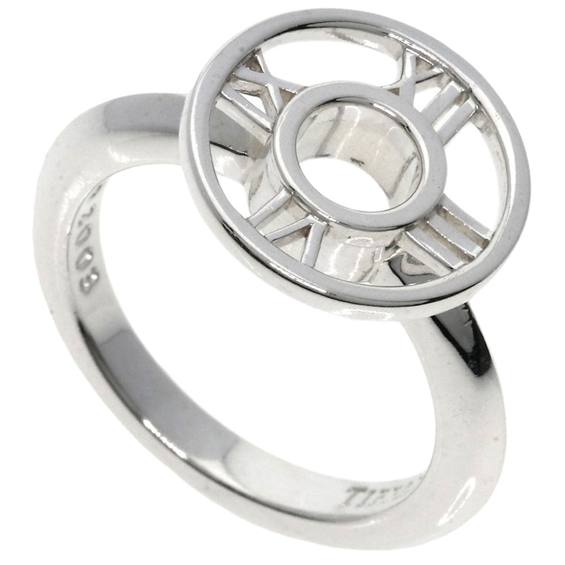 Tiffany Co Atlas Silver Ring: Tiffany Co Atlas Silver Ring Tiffany & Co Atlas Silver Ring features a sleek design with a silver metal exterior. This ring boasts a unique style without any main stone, making it a striking accessory
