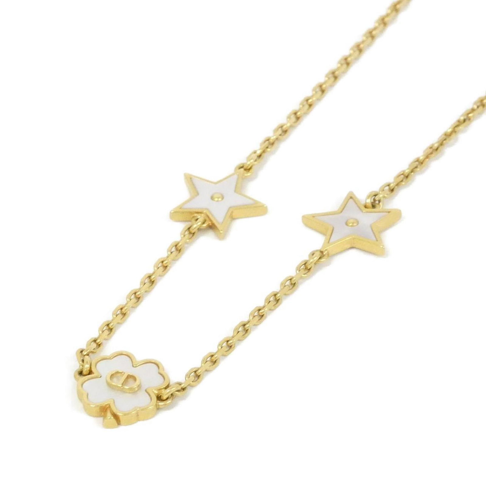 Christian Dior N3480Wommp Necklace: Christian Dior N3480Wommp Necklace The Christian Dior N3480Wommp Necklace boasts a sleek gold design with a white pendant, suitable for both men and women. Its adjustable neck circumference allows for