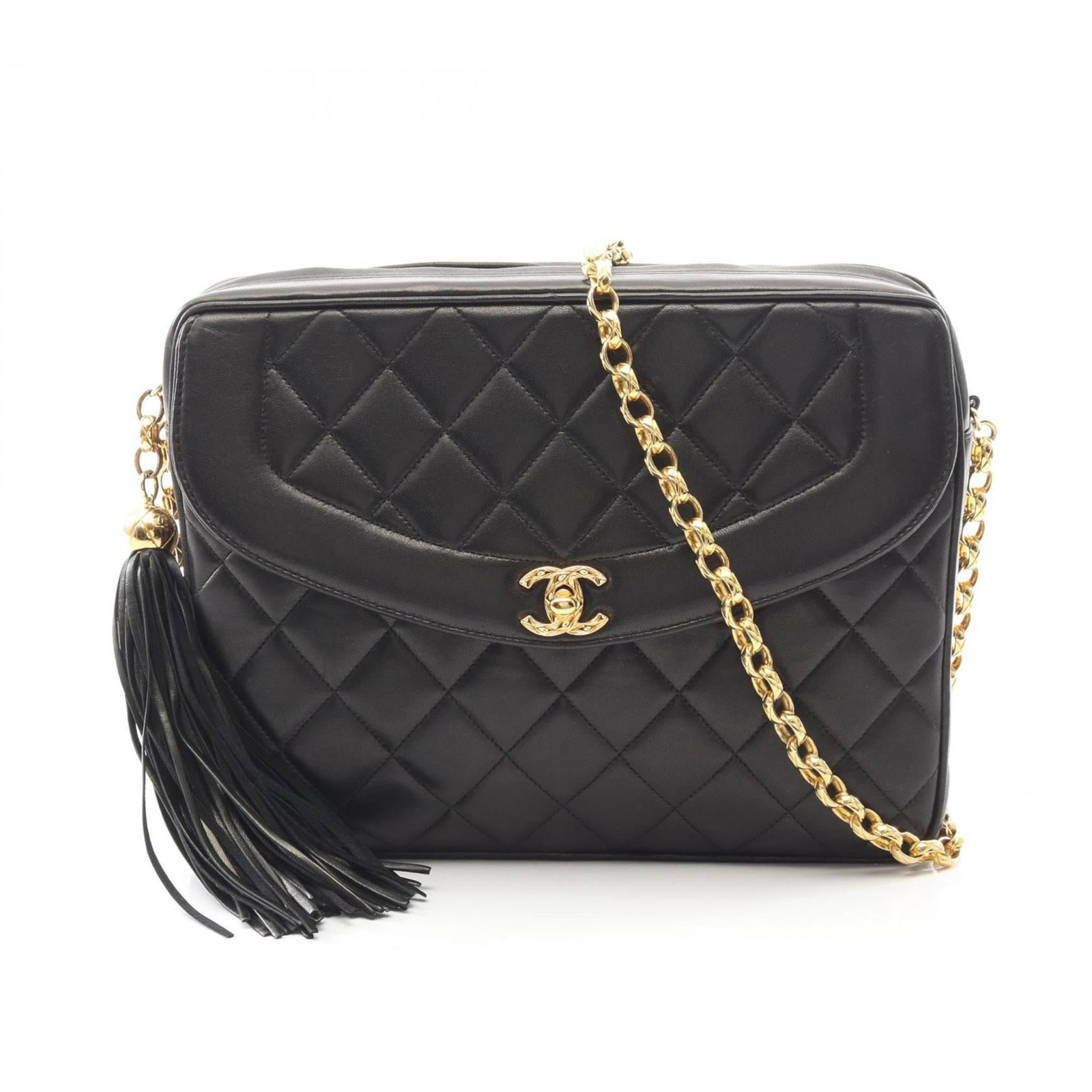 Chanel Shoulder Bag Leather: Chanel Shoulder Bag Leather This Chanel shoulder bag features high-quality lambskin leather in black, with a classic design and timeless style. The bag has some minor signs of usage, including scratch