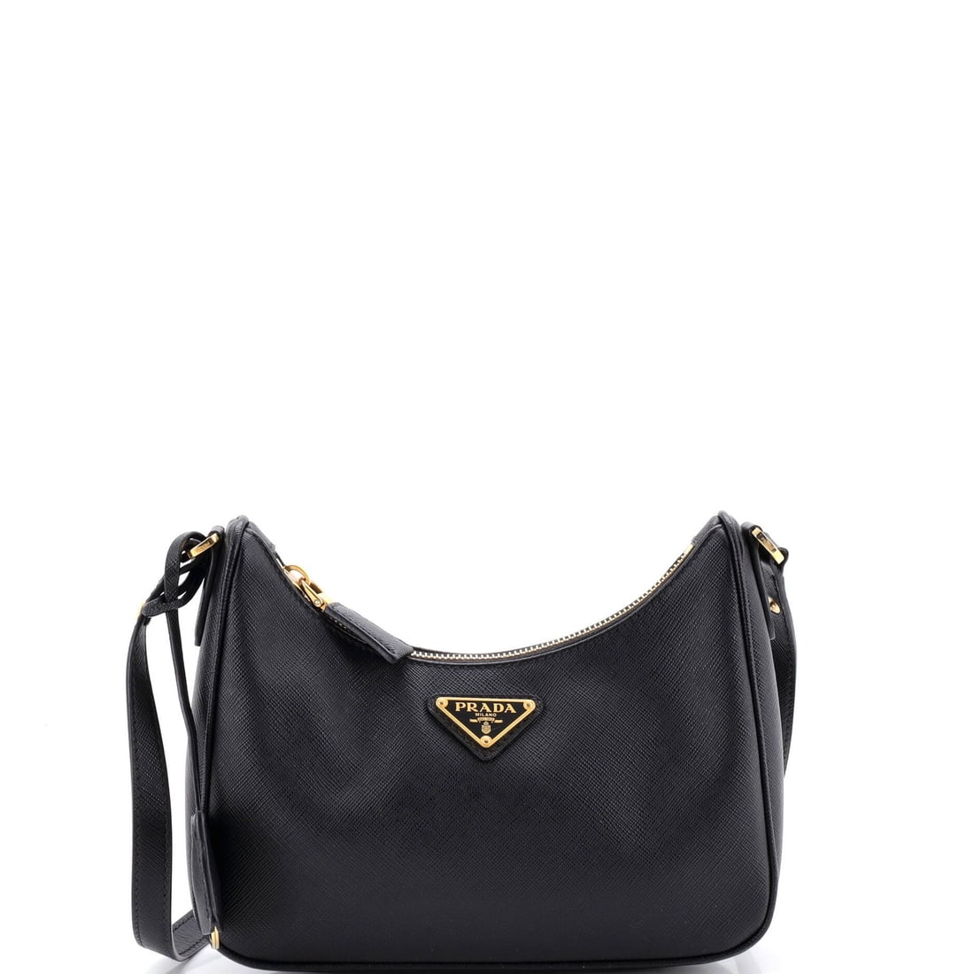 Saffiano Leather Hobo Re Edition Prada Mini: Saffiano Leather Hobo Re Edition Prada Mini Saffiano Leather Hobo Re Edition Prada Mini - A compact and stylish shoulder bag with a classic design. Featuring Saffiano leather exterior in black, this m