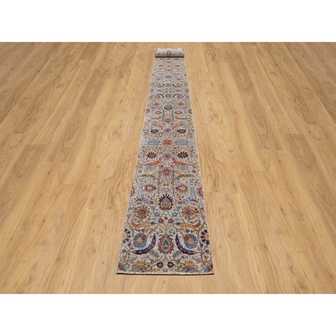 Hand Knotted Silk Wool Runner - 2