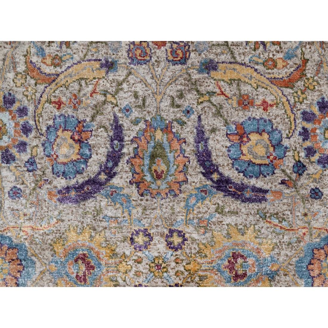Hand Knotted Silk Wool Runner - 5