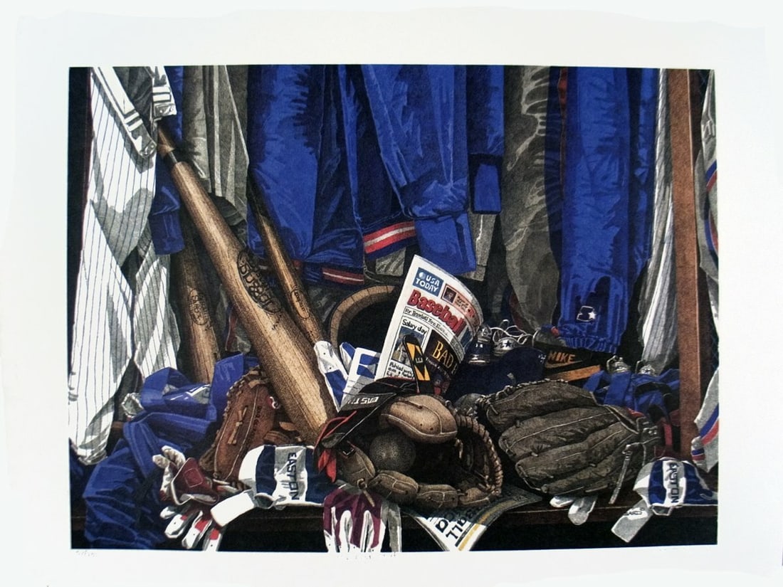Right Stuff Signed Lithograph: Right Stuff Signed Lithograph Signed by artist Dwight Baird, this 1994 offset lithograph titled "The Right Stuff" measures 17.5 x 24 inches and features a farmhouse subject in style reminiscent of