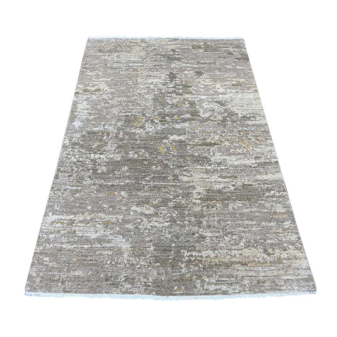 Strict rules apply to brown hand knotted wool oriental rug design: Strict rules apply to brown hand knotted wool oriental rug design This stunning hand-knotted wool oriental rug boasts an abstract brown design with subtle gray and ivory undertones. Measuring 74" x 48