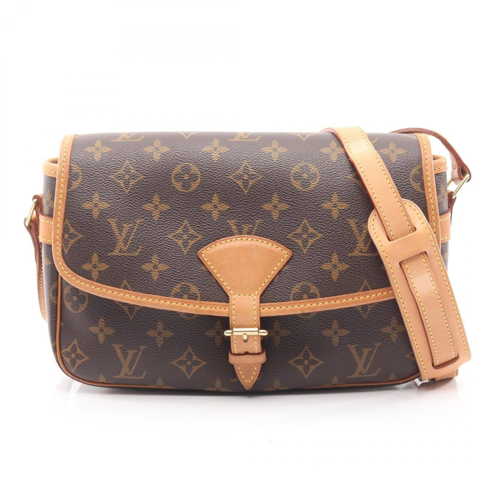 Louis Vuitton Shoulder Bag Coated Canvas Leather: Louis Vuitton Shoulder Bag Coated Canvas Leather This Louis Vuitton shoulder bag features a classic design with coated canvas and leather construction. The brown monogram pattern adds a touch of timel