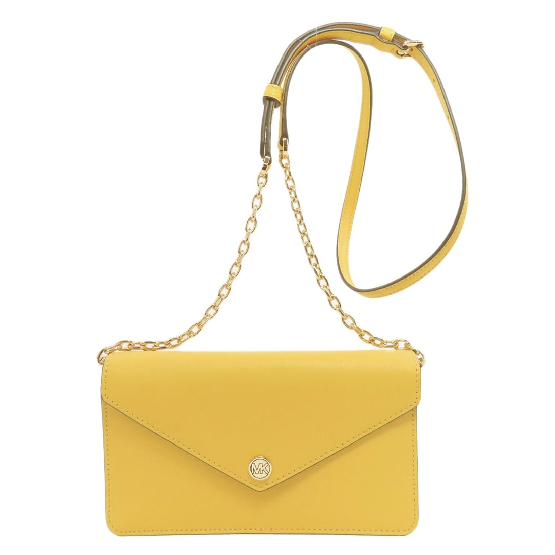 Kors Michael Long Pvc Bag Shoulder: Kors Michael Long Pvc Bag Shoulder Yellow PVC shoulder bag from Michael Kors featuring a long design. This style showcases a distinctive exterior material and color combination. A notable aspect of th