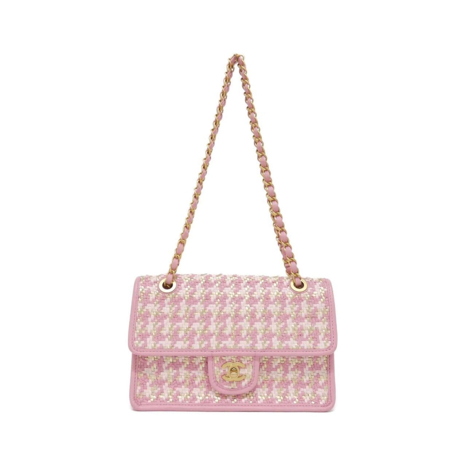 Chanel Shoulder Bag Rayon Leather: Chanel Shoulder Bag Rayon Leather The Chanel Shoulder Bag Rayon Leather boasts a unique blend of rayon and lamb leather materials, creating a distinctive look. Its matte gold hardware adds a touch of 