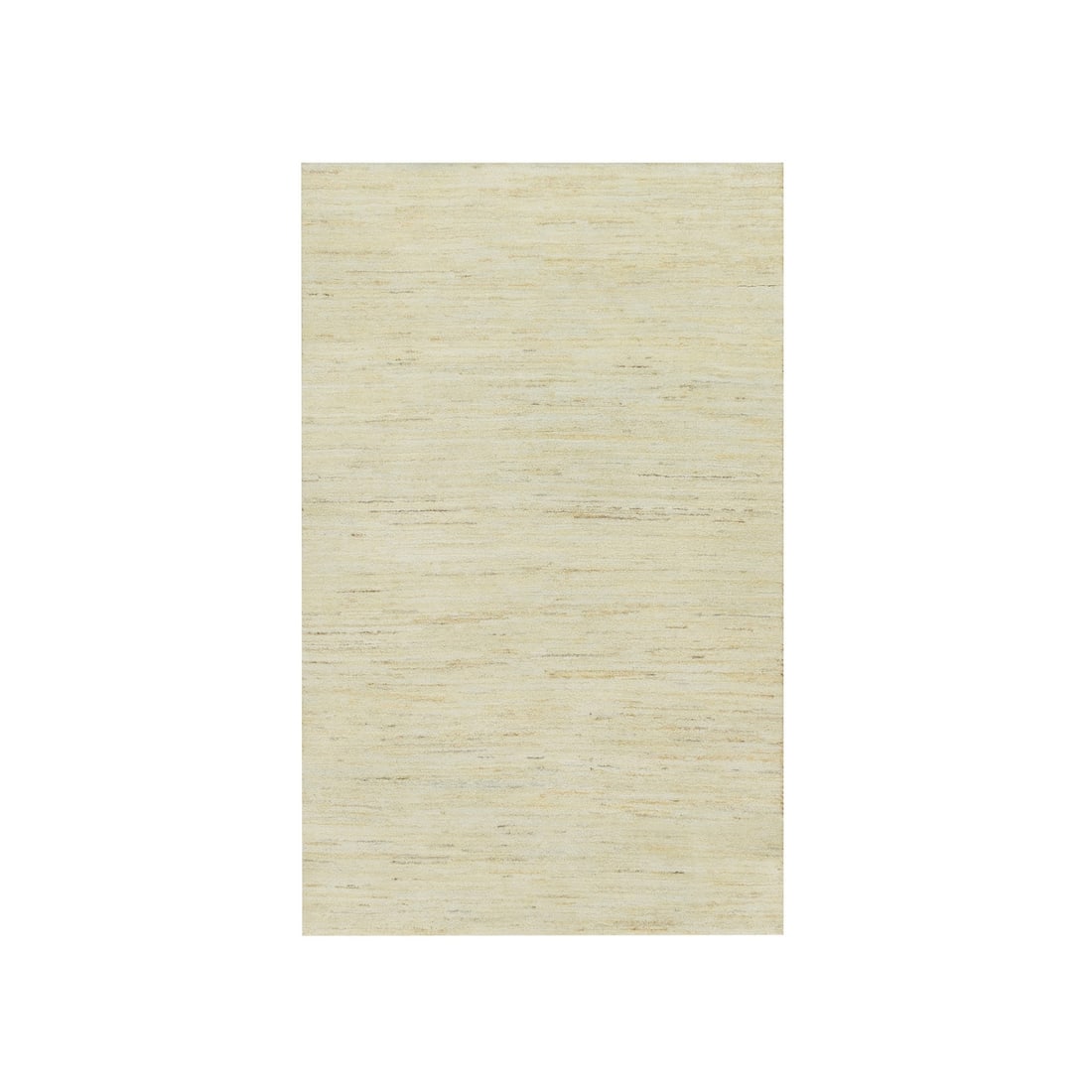 Hand knotted wool rug white plush lori buft design three by five plain: Hand knotted wool rug white plush lori buft design three by five plain Hand-knotted wool rug with an intricate lori buft design in soft ivory hues. This rectangular field rug measures 36" x 60", featu