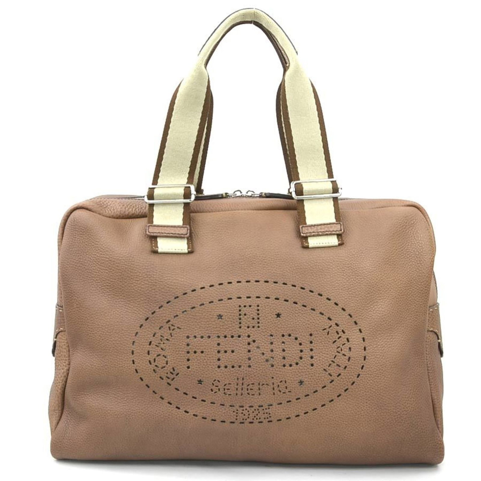Fendi Handbag Leather Canvas (1 of 5)