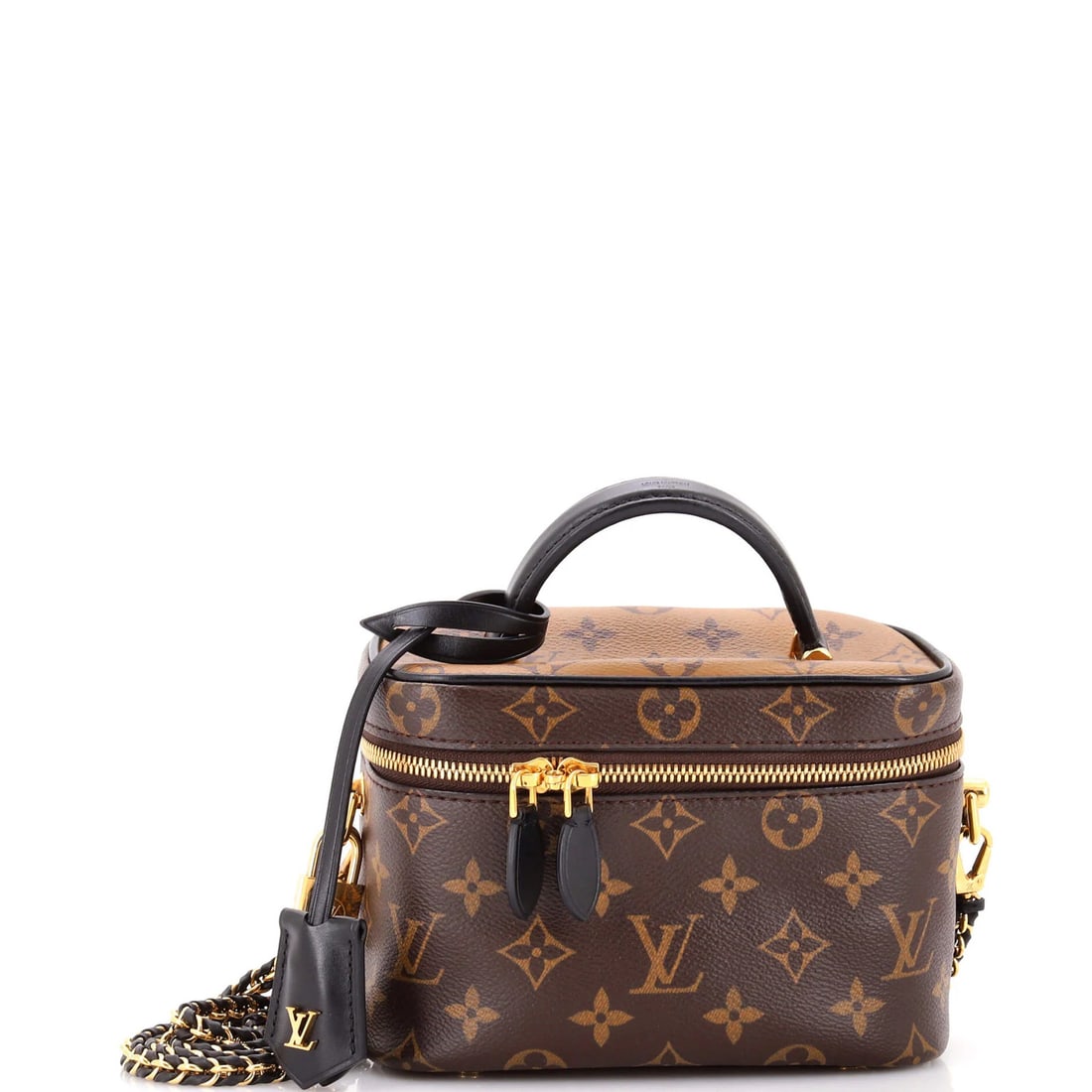 Vanity Handbag Canvas Reverse Monogram Louis Vuitton: Vanity Handbag Canvas Reverse Monogram Louis Vuitton The Vanity Handbag Canvas Reverse Monogram Louis Vuitton boasts a classic design with a timeless appeal. This brown canvas handbag features a top h