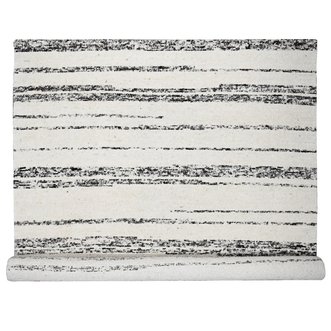 Ivory Striae Design Wool Hand Knotted Oversized Oriental Rug (1 of 11)