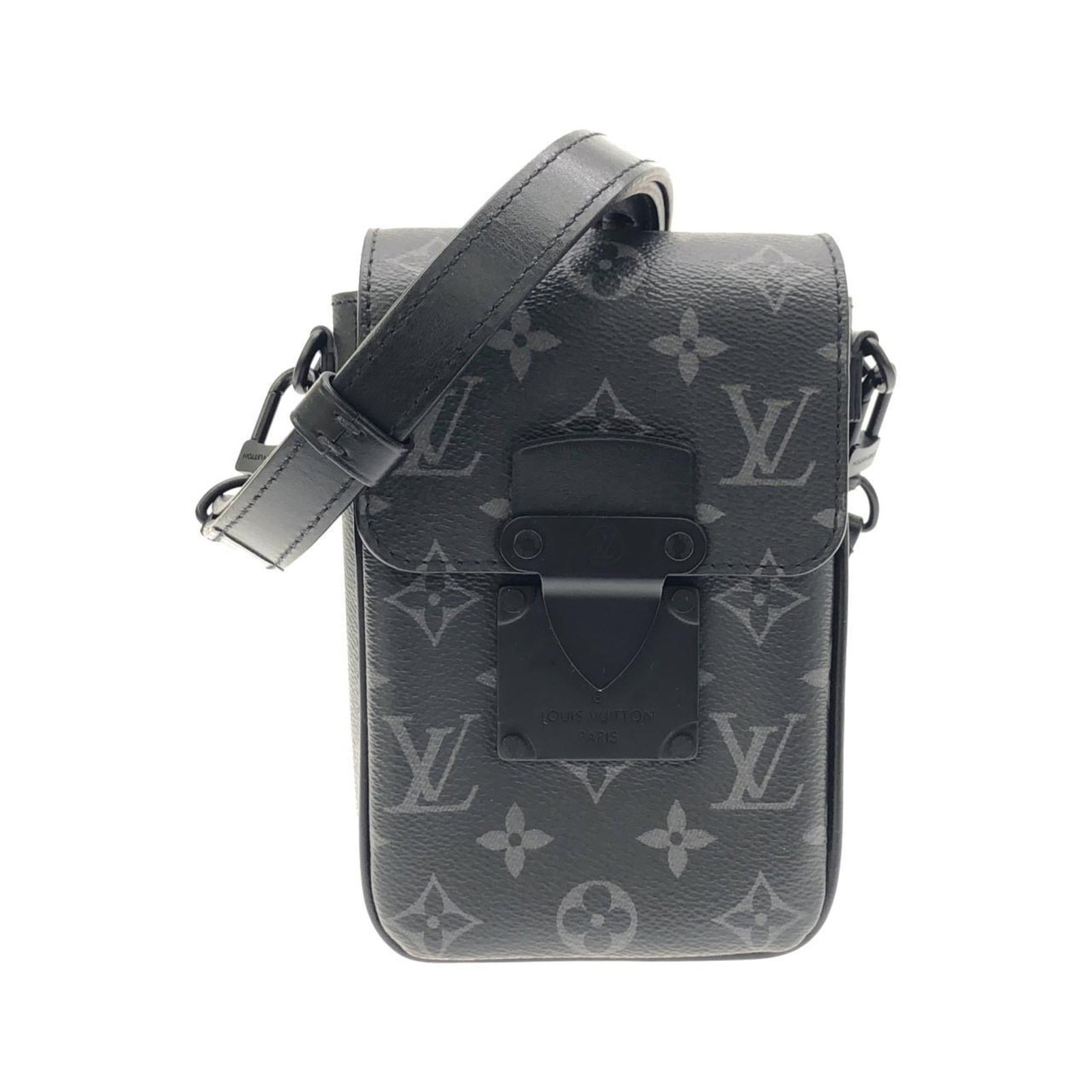 Louis Vuitton Shoulder Bag Coated Canvas: Louis Vuitton Shoulder Bag Coated Canvas The Louis Vuitton Shoulder Bag Coated Canvas boasts a sleek black finish and durable coated canvas material. With its compact size and versatile design, this