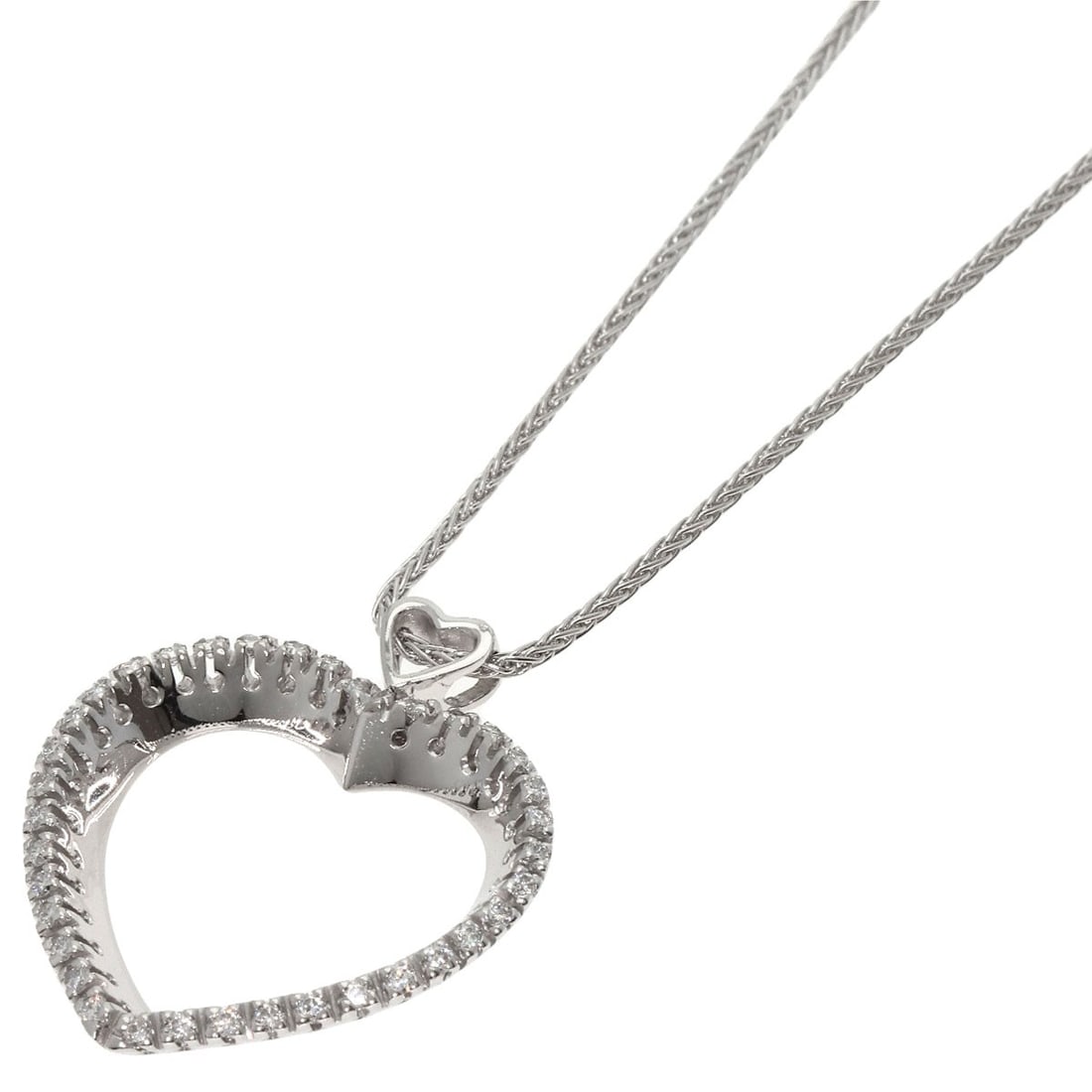 Diamond necklace platinum heart lovers diamond: Diamond necklace platinum heart lovers diamond The Damiani platinum necklace boasts a striking 16.1-inch length and features a main stone of diamond, showcasing the luxury of platinum PT950 metal.