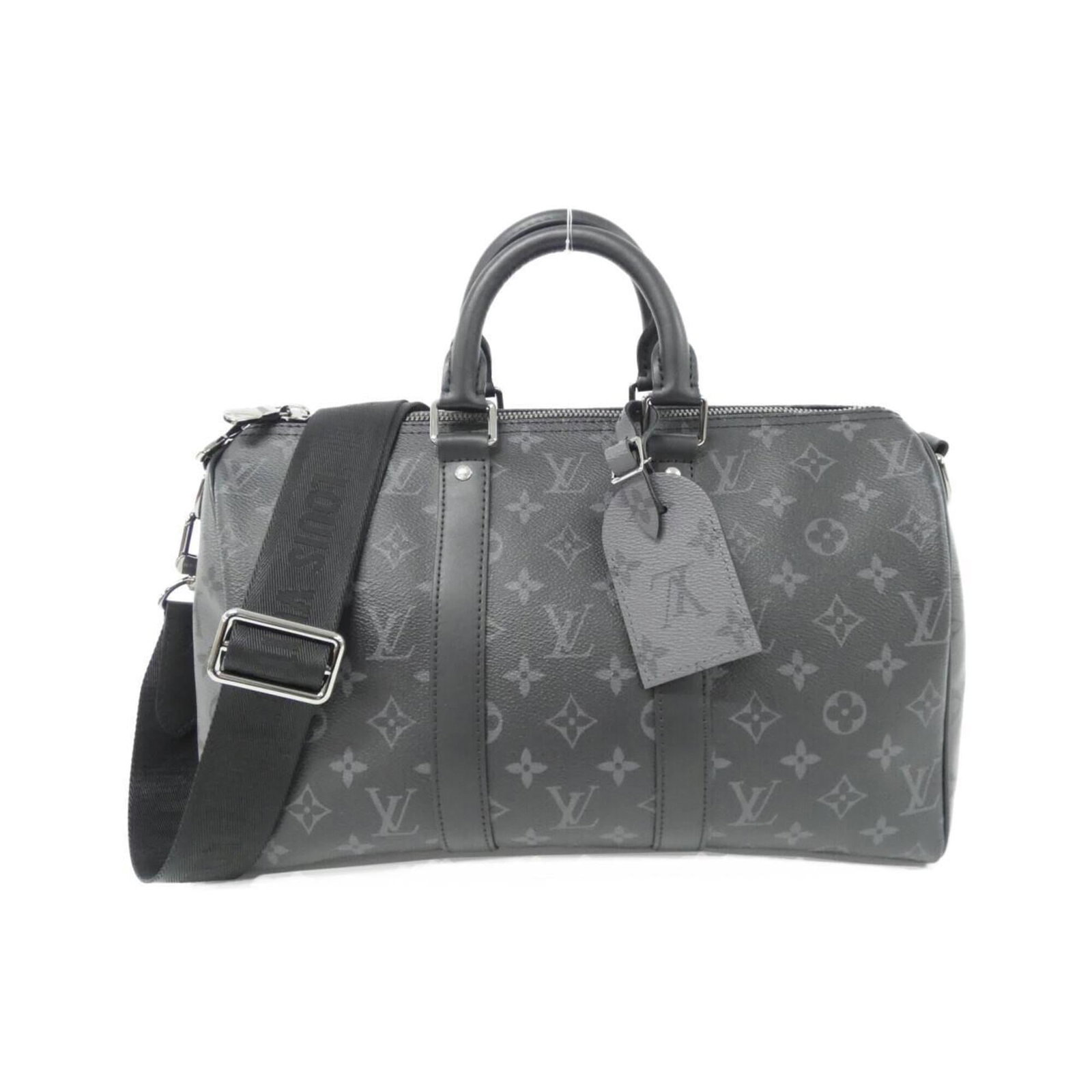 Louis Vuitton Boston Bag Coated Canvas: Louis Vuitton Boston Bag Coated Canvas The Louis Vuitton Boston Bag Coated Canvas is a stylish and versatile accessory with its sleek black coated canvas exterior and silver hardware accents. Measurin