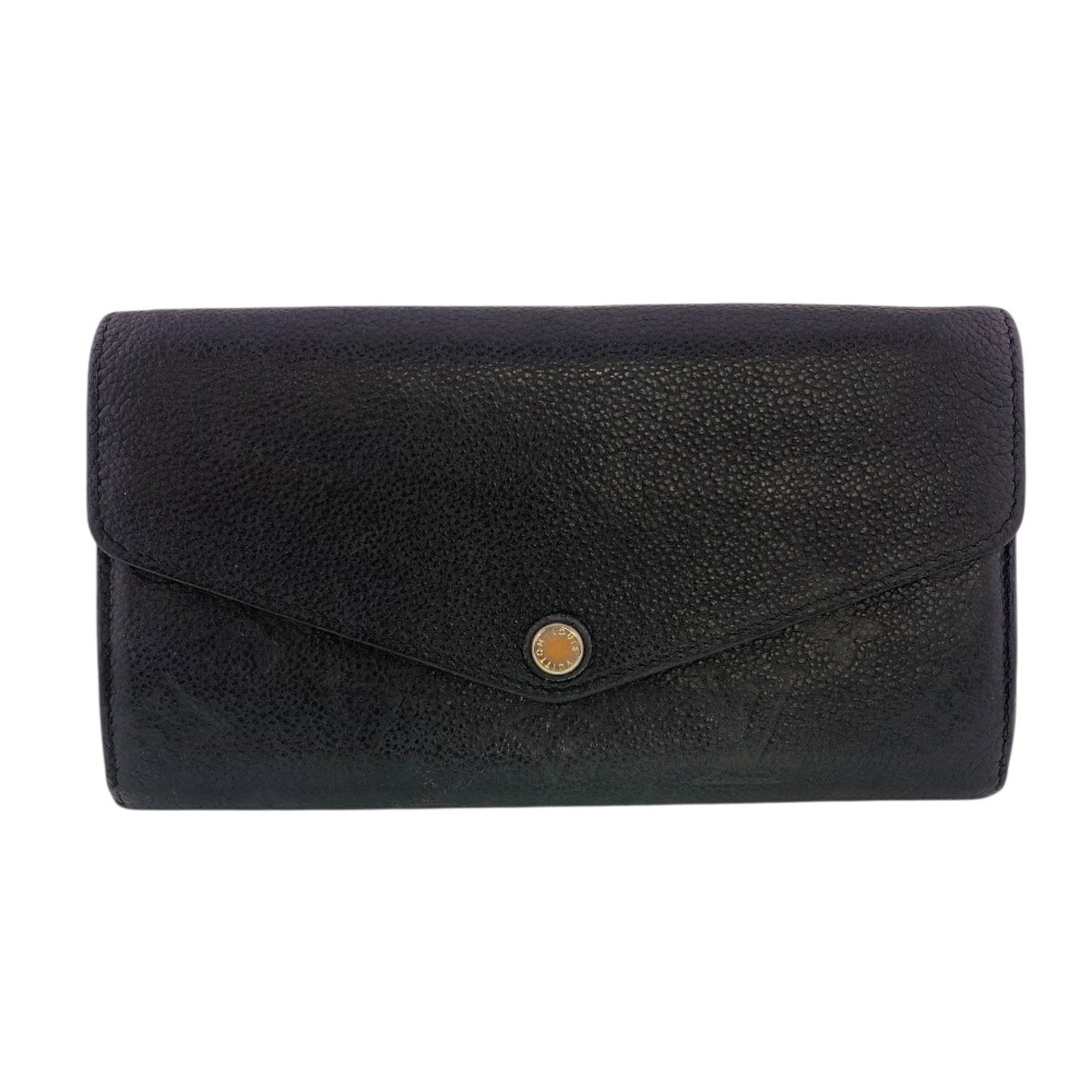 Louis Vuitton Long Wallet (Bi-Fold) Leather: Louis Vuitton Long Wallet (Bi-Fold) Leather This Louis Vuitton long wallet features a classic bi-fold design with sleek black leather. With its substantial size and timeless style, it's perfect for
