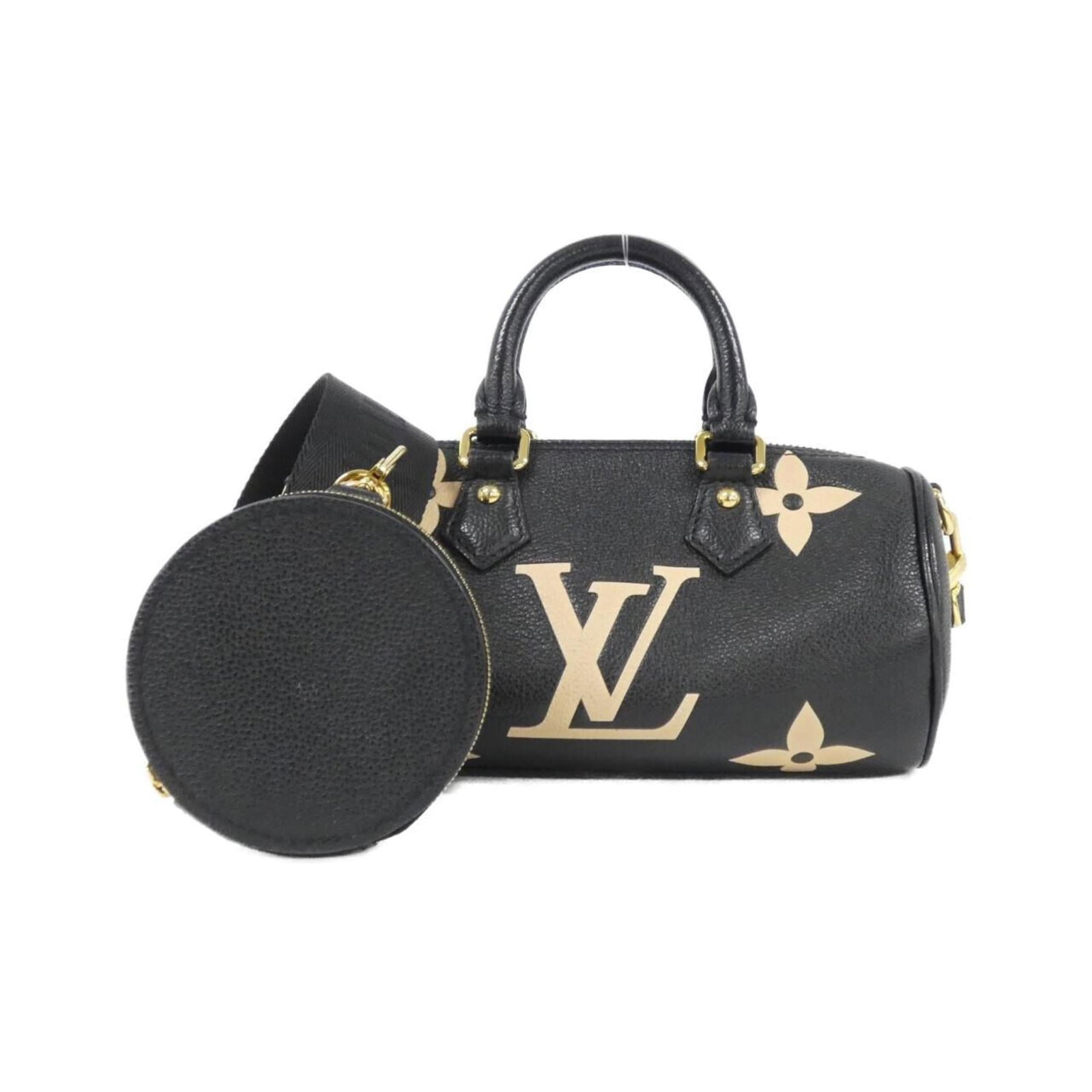 Louis Vuitton Shoulder Bag Leather: Louis Vuitton Shoulder Bag Leather This Louis Vuitton shoulder bag features high-quality calf leather in beige and gold hardware. With its classic design and comfortable 17cm handle length, this styli