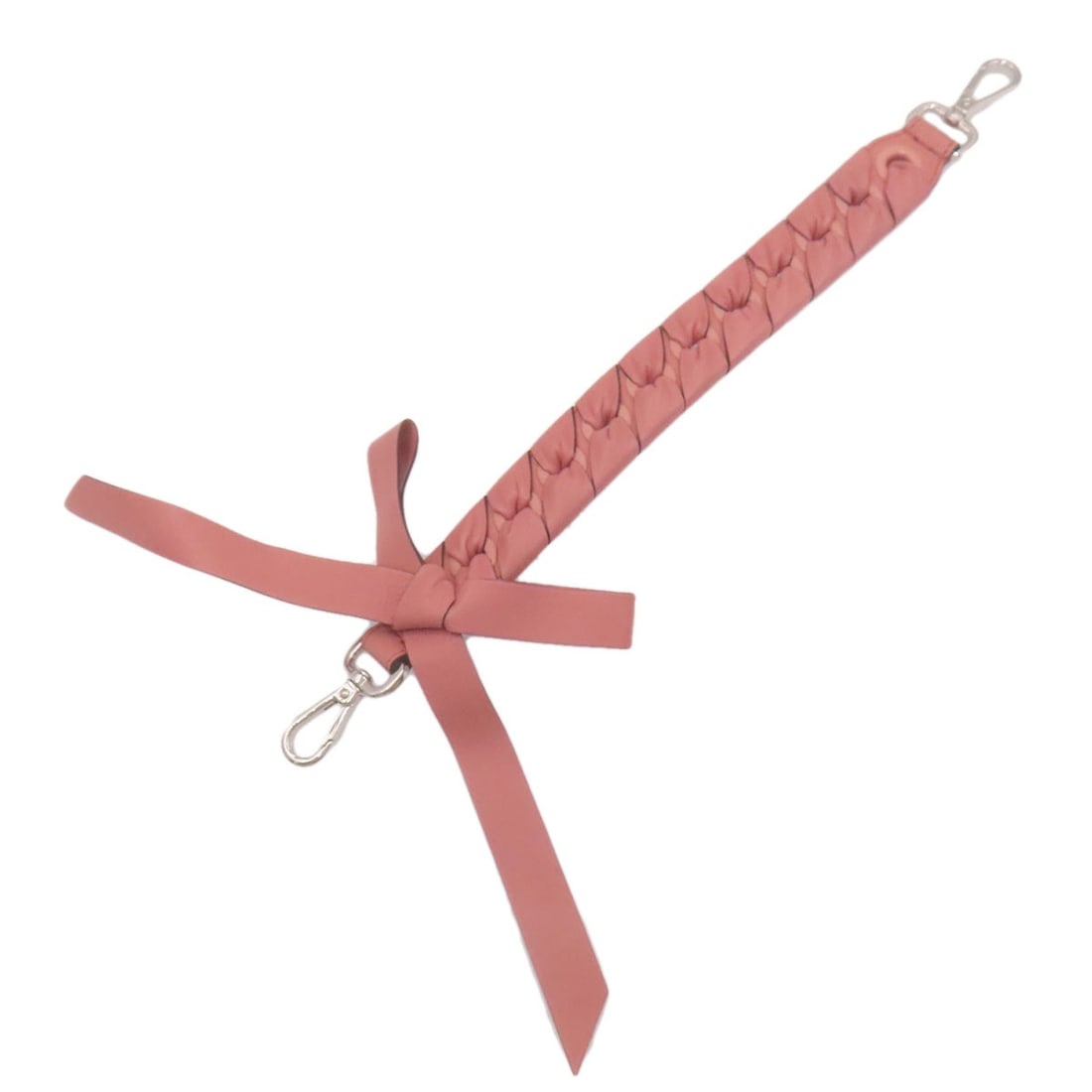 Mini Fendi Calf You Ribbon Strap Shoulder Strap: Mini Fendi Calf You Ribbon Strap Shoulder Strap Pink calf material and pink exterior color make this Fendi shoulder strap a stylish accessory. The mini design adds a touch of elegance to any outfit.