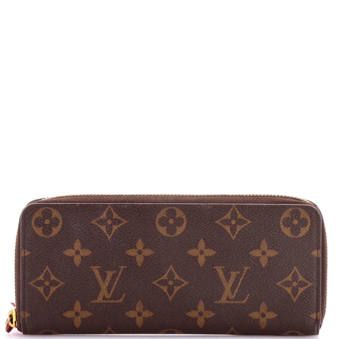 Canvas Monogram Wallet Louis Vuitton Clemence: Canvas Monogram Wallet Louis Vuitton Clemence The Louis Vuitton Clemence Monogram Canvas Wallet features a classic brown exterior with iconic monogram pattern, complemented by red leather interior and