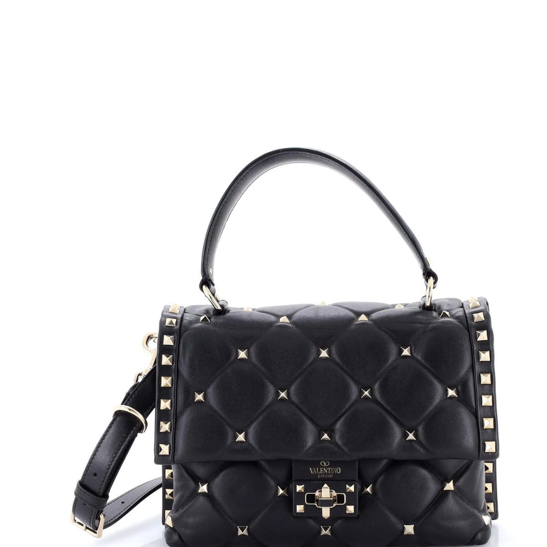 Garavani Valentino Medium Leather Handle Top Bag Candystud (1 of 6)