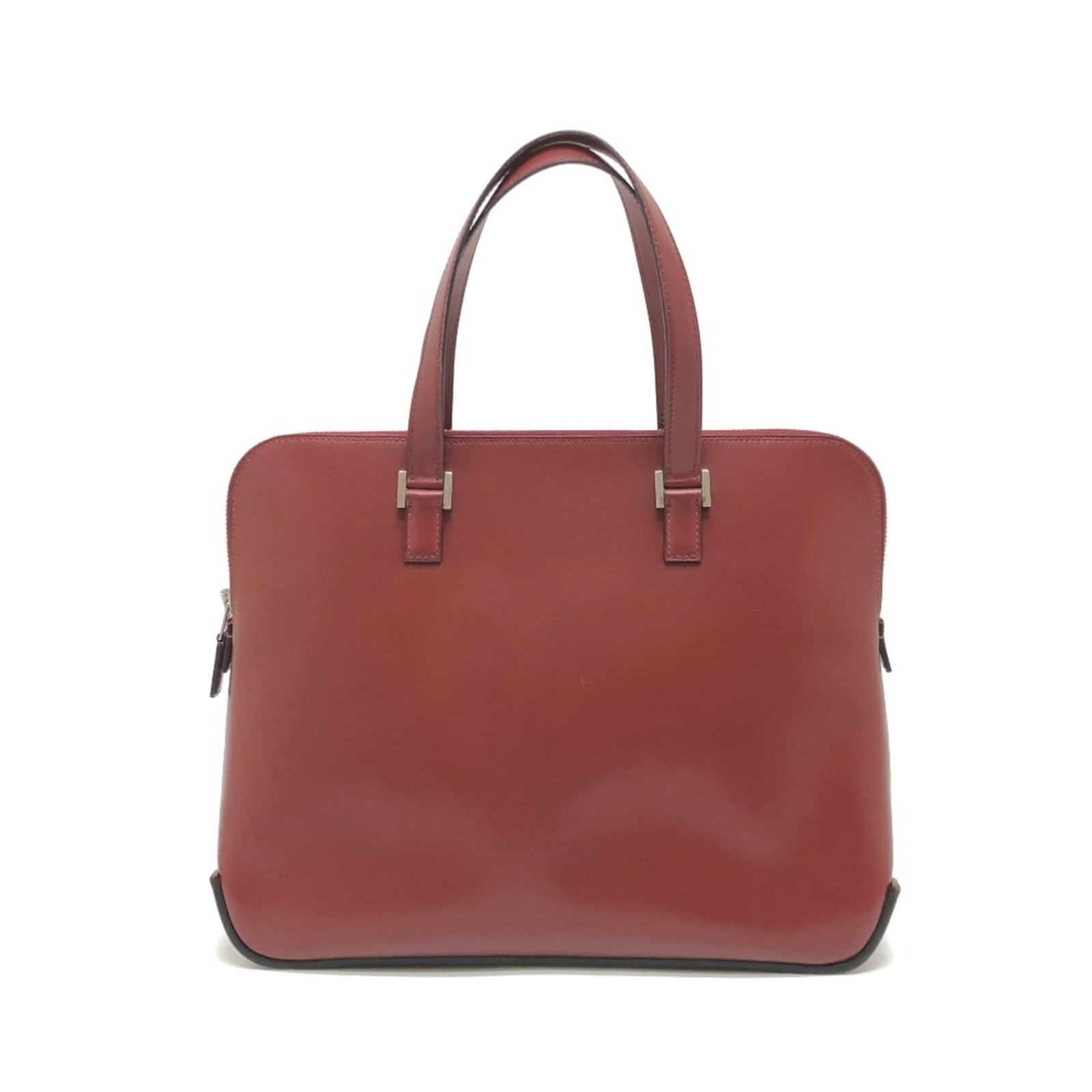 Hermes Tote Bag Box Calf Leather: Hermes Tote Bag Box Calf Leather Box Calf Leather Hermes Tote Bag in Bordeaux features a classic design with a zipper closure and open pocket. This pre-owned tote bag boasts a rich, luxurious look wit