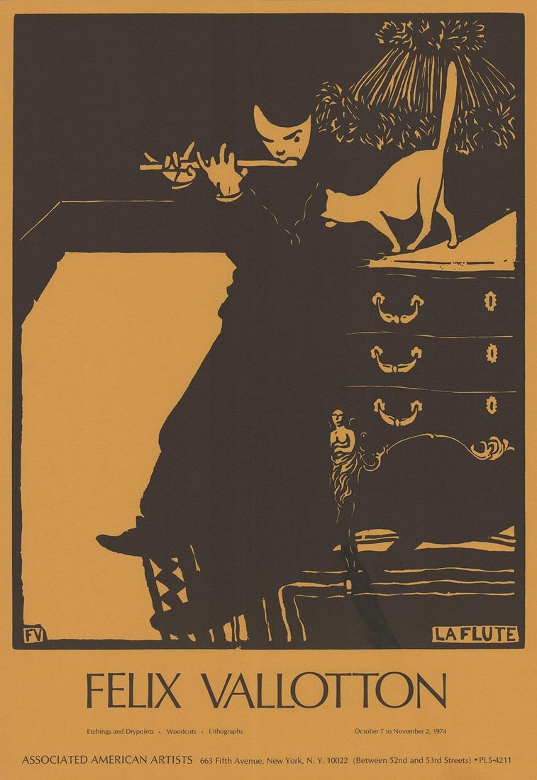 Felix Vallotton La Flute 1974 Vintage lithograph (1 of 4)
