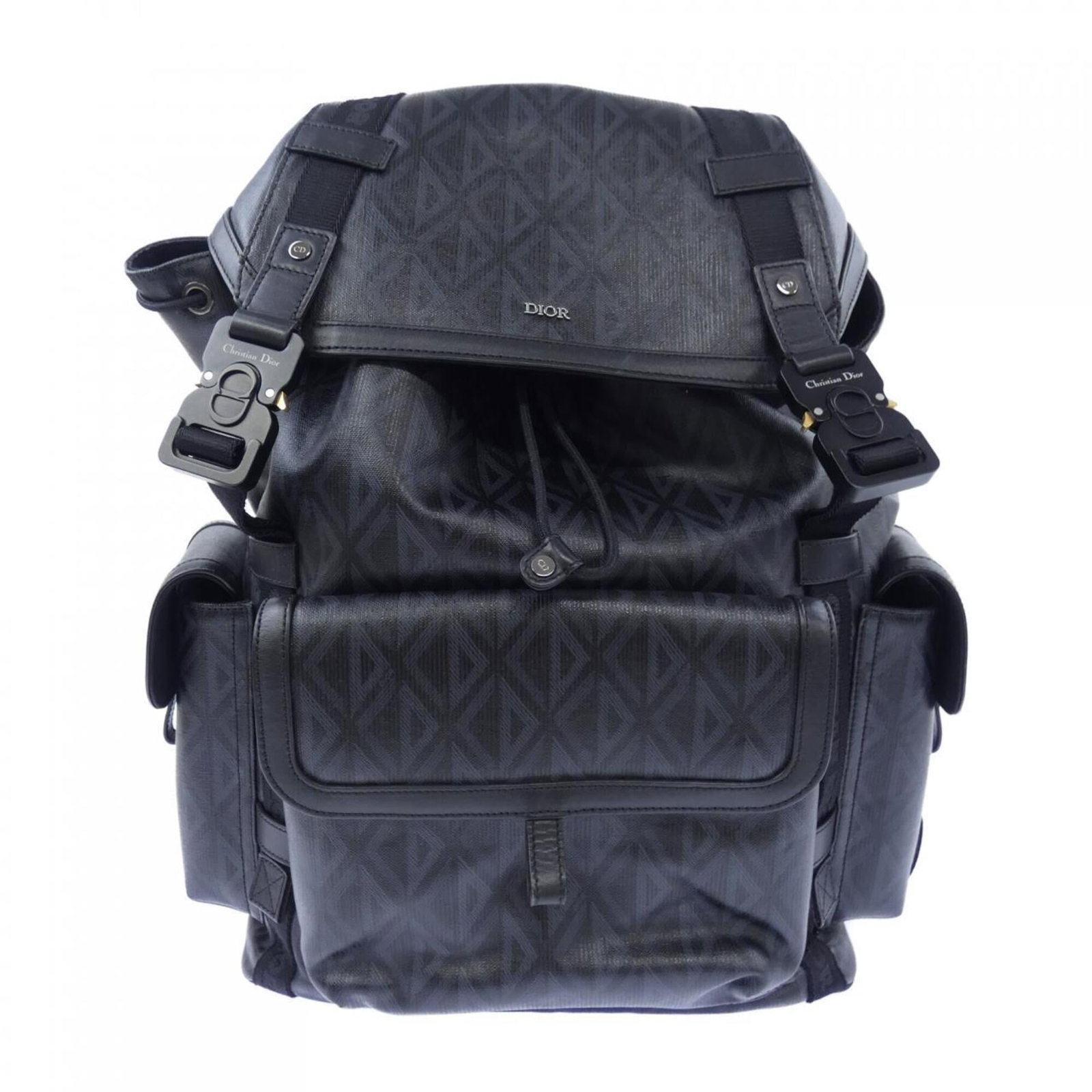 Christian Dior Backpack: Christian Dior Backpack Black Christian Dior Backpack in good condition. This used backpack features a classic design with a 47cm x 40cm x 14cm size and traces of usage, scratches, and dirt. The black