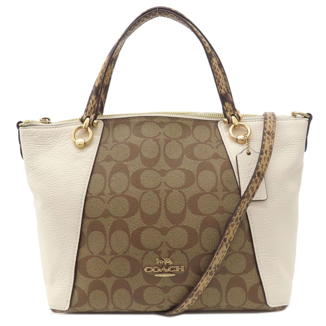 Signature 2 Way Handbag C7261 Leather Pvc Coach: Signature 2 Way Handbag C7261 Leather Pvc Coach Signature 2 Way Handbag C7261 Leather Pvc Coach - A stylish and versatile handbag with a unique design. The bag features a combination of leather and PV