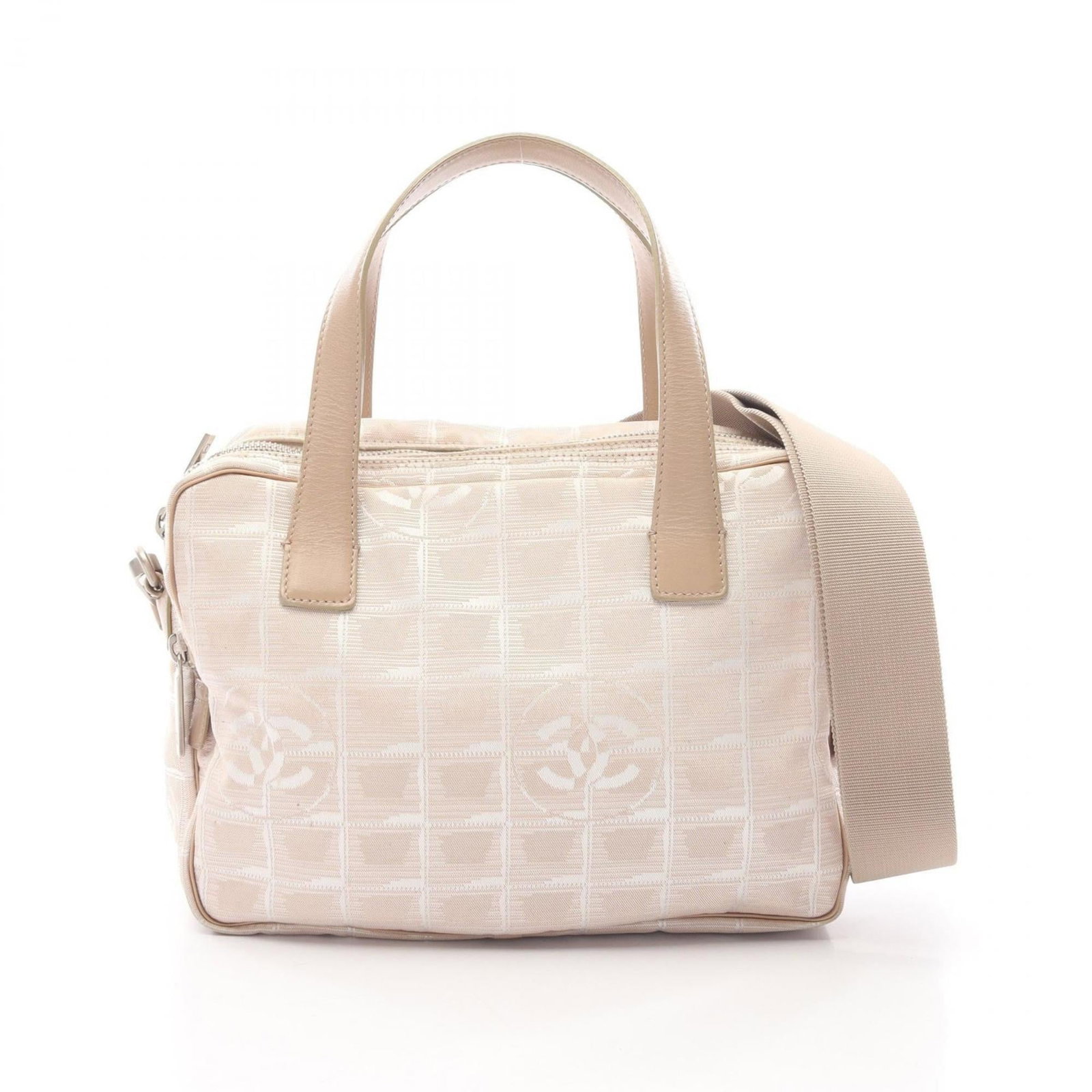 Chanel Handbag Leather Nylon Canvas (1 of 12)