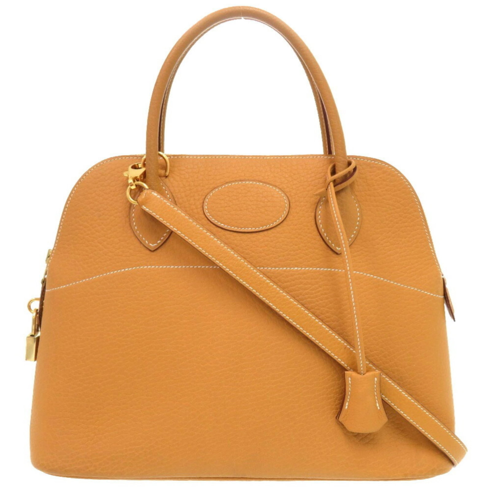 Hermes Handbag Fjord Leather: Hermes Handbag Fjord Leather The Hermes Fjord Leather Handbag boasts its natural beauty with a rich Sable color and gold hardware. This pre-owned handbag features Fjord leather, a high-quality materia